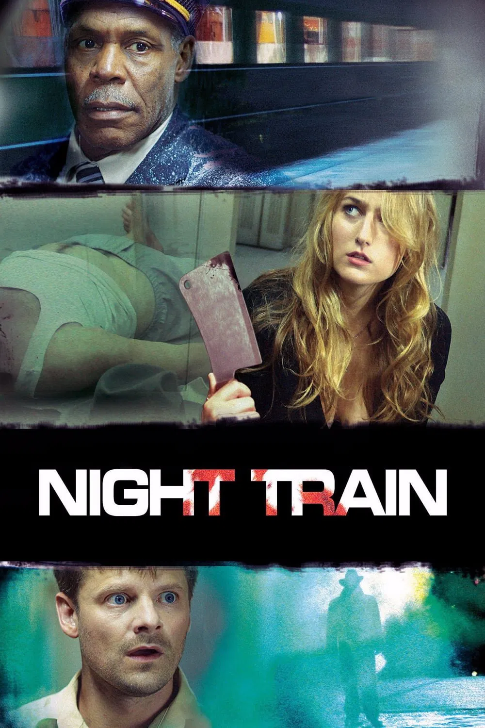 Poster chính thức của phim Phim Giật Gân, Phim Hình Sự "Chuyến Tàu Đêm" (Night Train - 2009), với sự tham gia của diễn viên Danny Glover và Steve Zahn.