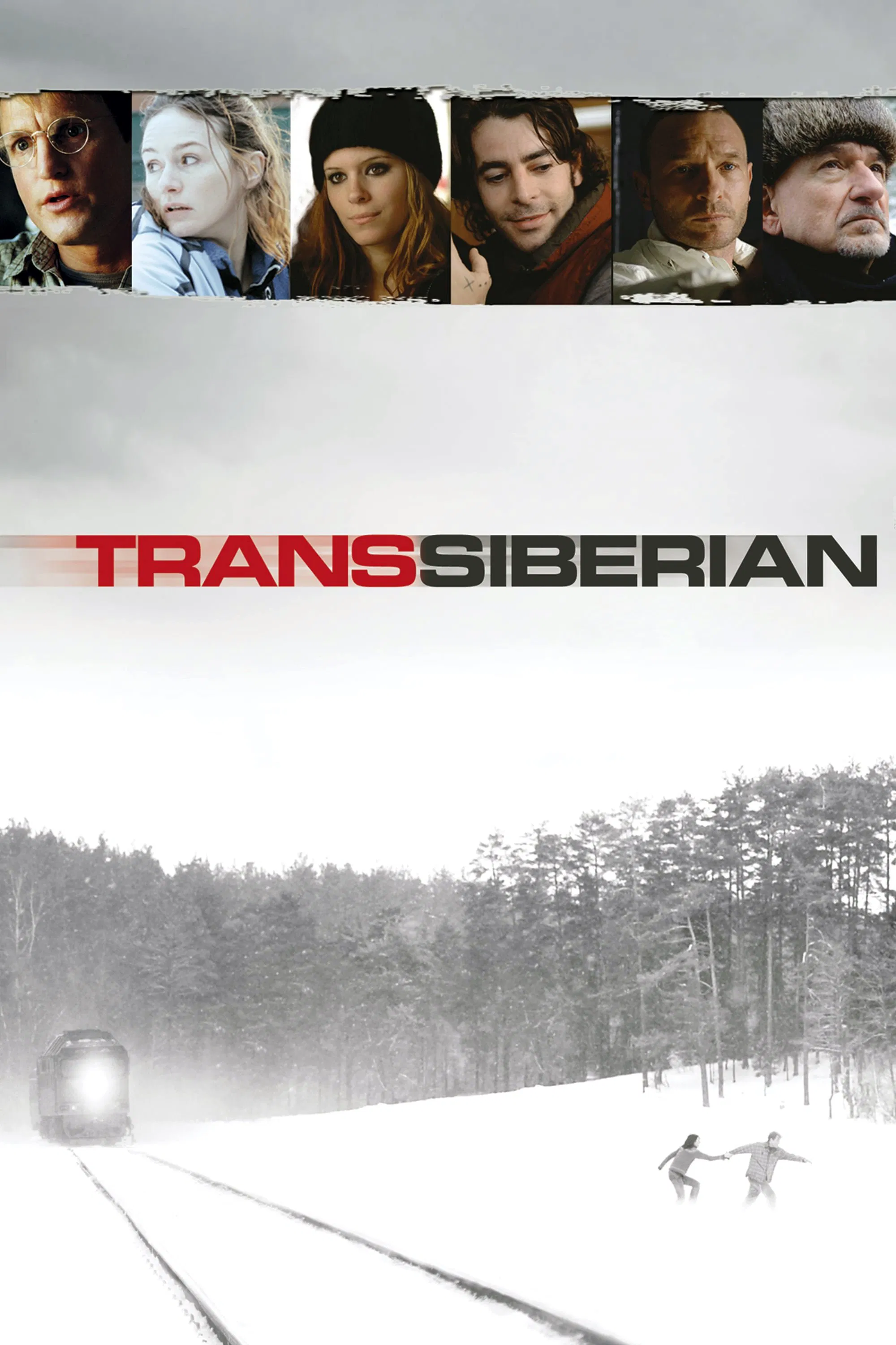 Poster chính thức của phim Phim Giật Gân, Phim Hình Sự "Chuyến tàu tội phạm" (TransSiberian - 2008), với sự tham gia của diễn viên Woody Harrelson và Emily Mortimer.