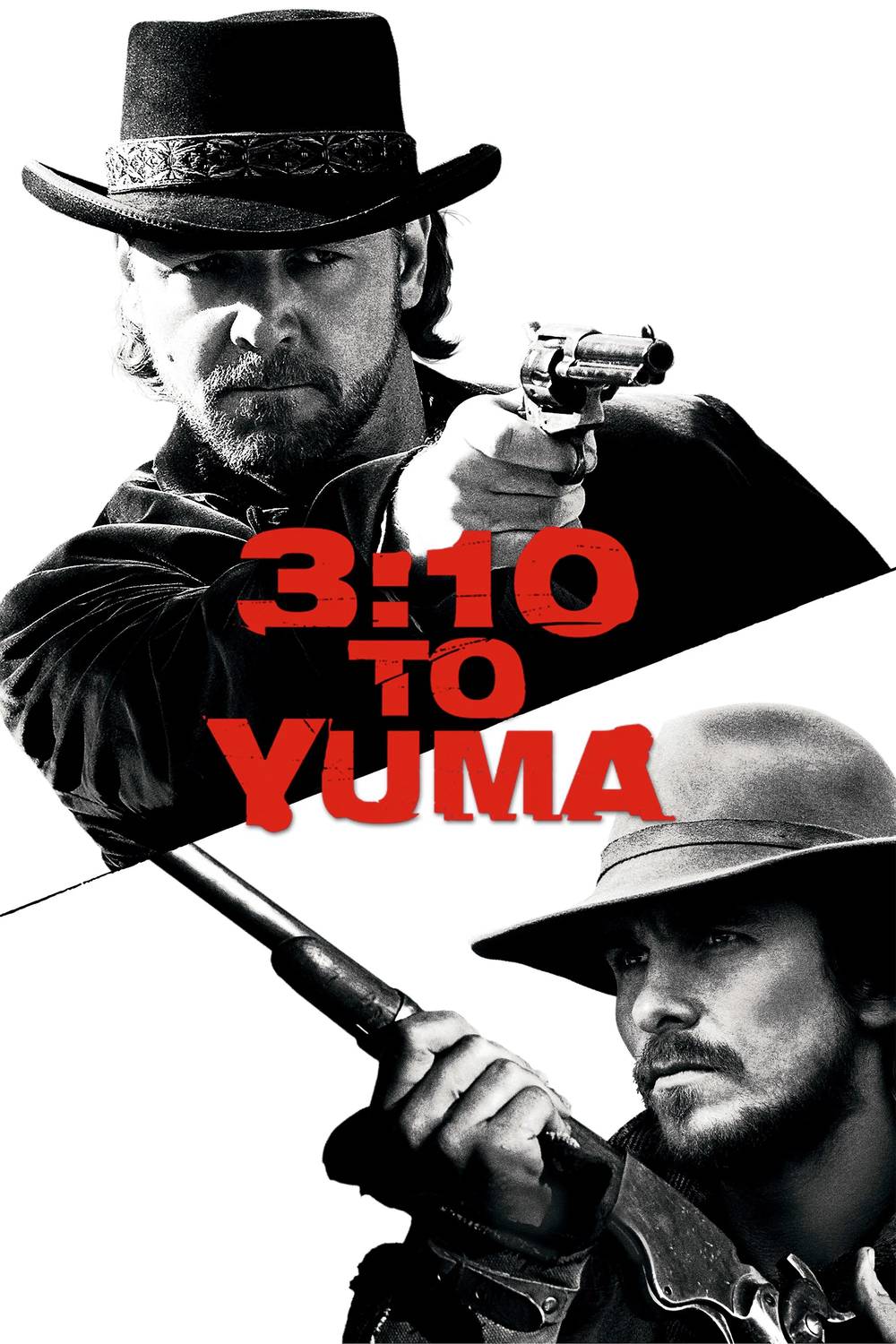 Poster chính thức của phim Phim Miền Tây "Chuyến Tàu Tới Yuma" (3:10 to Yuma - 2007), với sự tham gia của diễn viên Russell Crowe và Christian Bale.