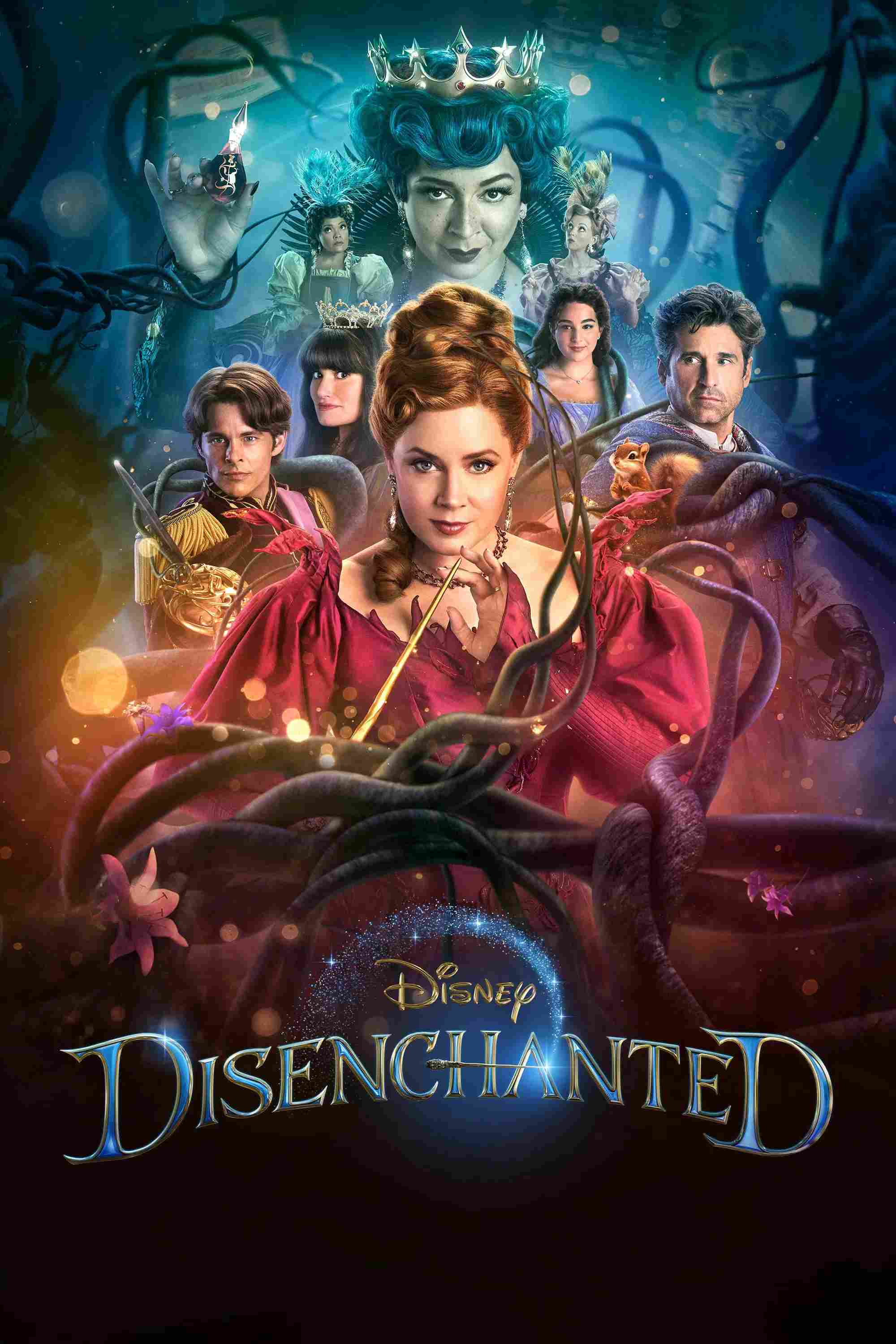 Poster chính thức của phim Phim Hài, Phim Gia Đình "Chuyện Thần Tiên Ở New York 2" (Disenchanted - 2022), với sự tham gia của diễn viên Amy Adams và Patrick Dempsey.
