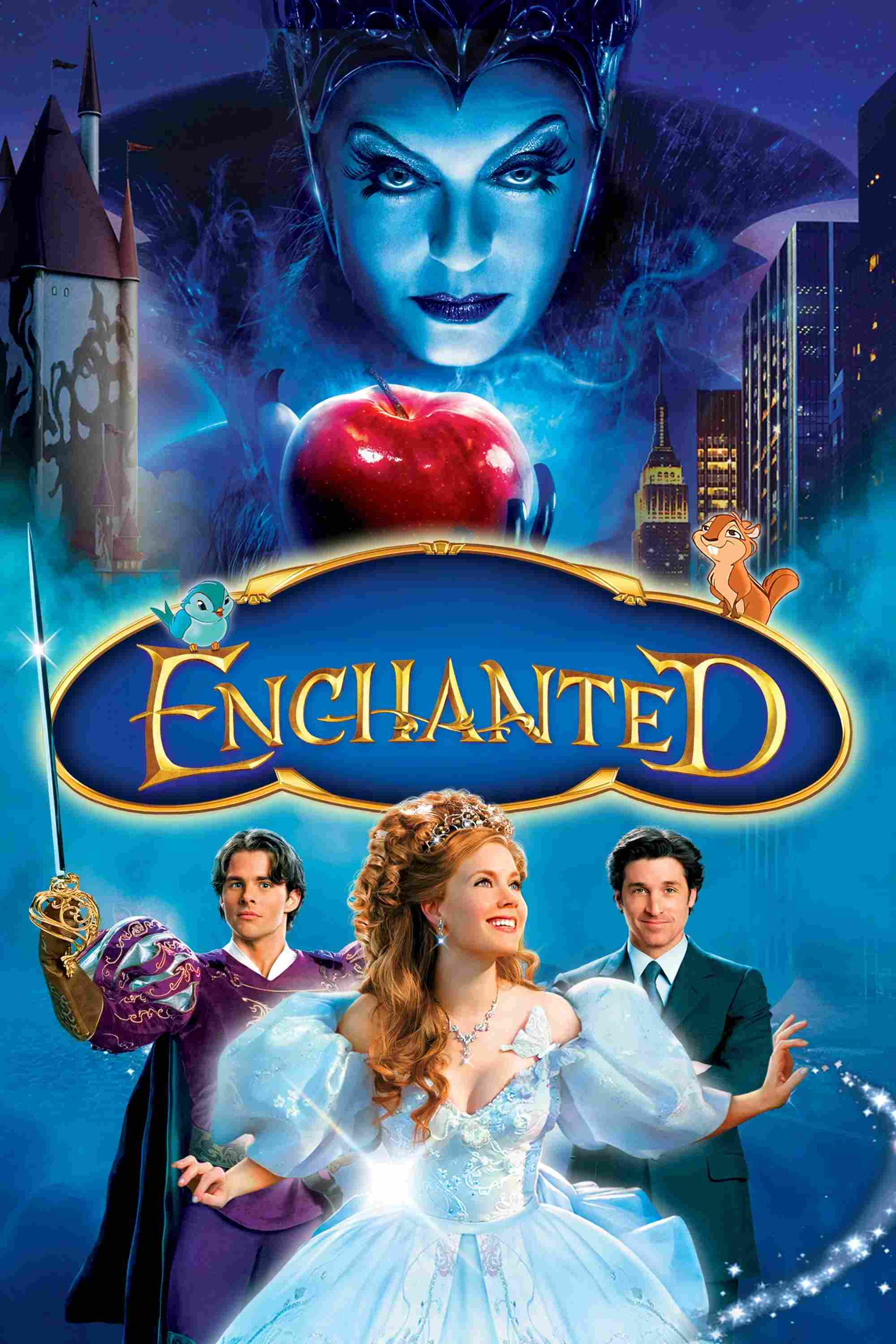 Poster chính thức của phim Phim Hài, Phim Gia Đình "Chuyện Thần Tiên Ở New York" (Enchanted - 2007), với sự tham gia của diễn viên Amy Adams và Patrick Dempsey.