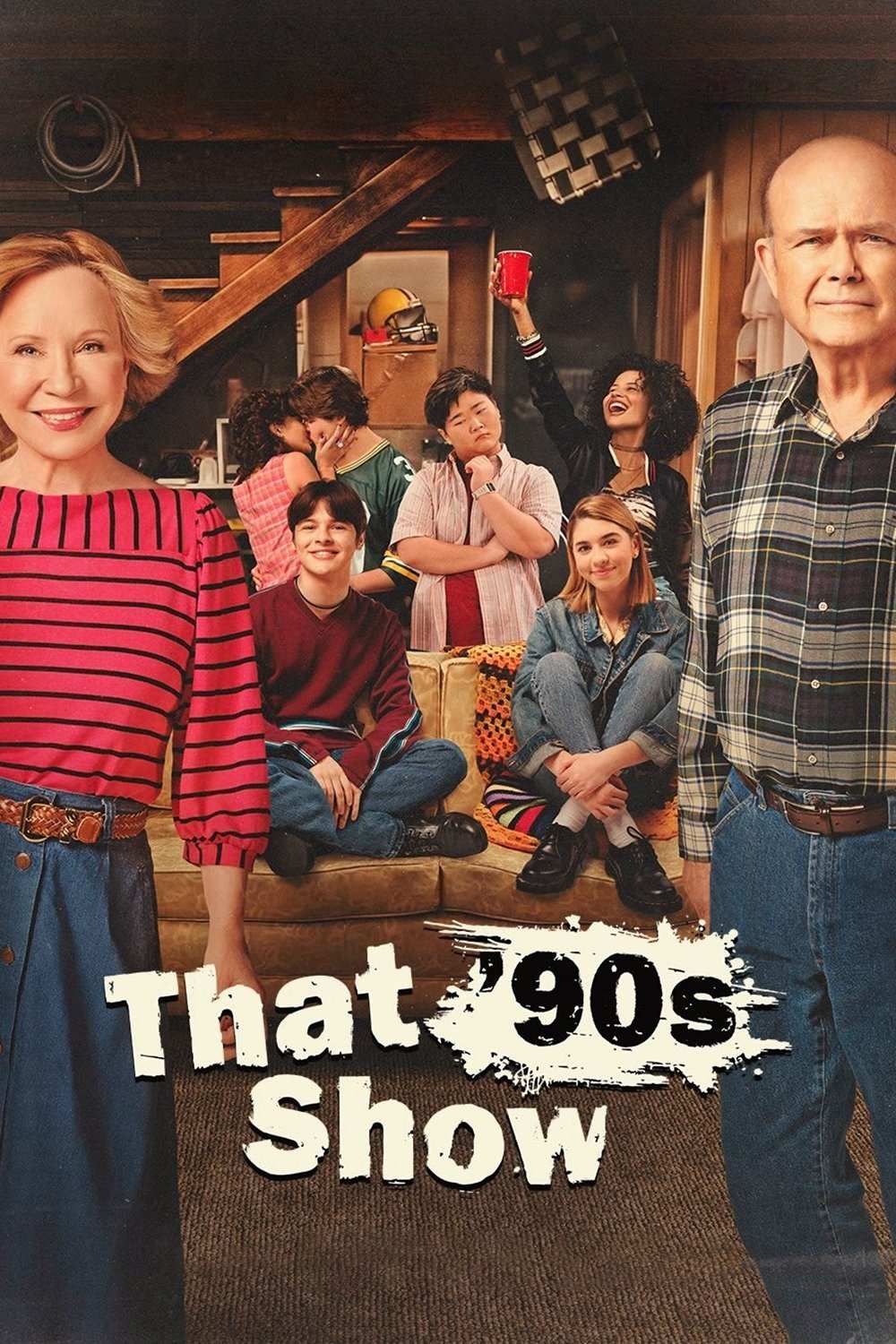 Poster chính thức của phim Phim Hài "Chuyện Thập Niên 1990 (Phần 1)" (That '90s Show - 2023), với sự tham gia của diễn viên Kurtwood Smith và Debra Jo Rupp.