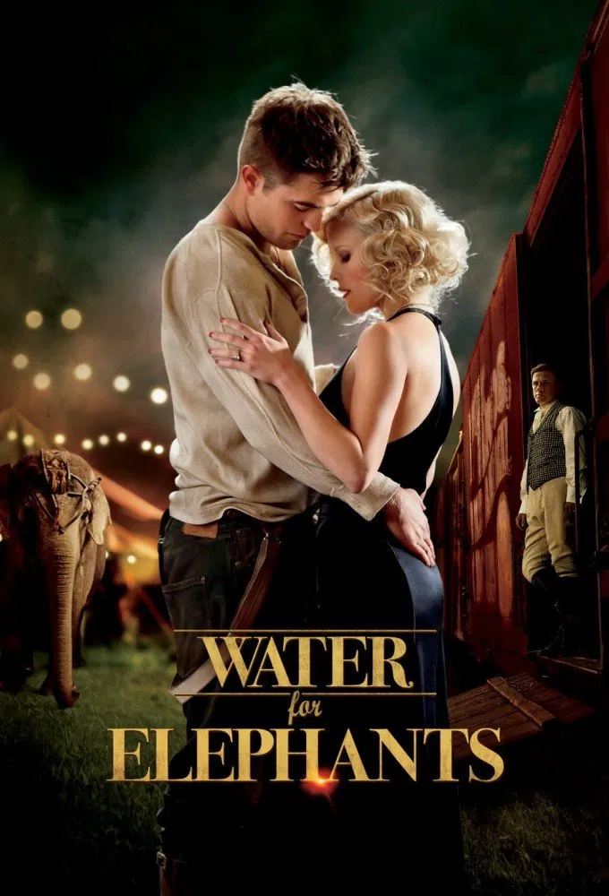 Poster chính thức của phim Phim Tâm Lý, Phim Tình Cảm "Chuyện Tình Gánh Xiếc" (Water for Elephants - 2011), với sự tham gia của diễn viên Robert Pattinson và Reese Witherspoon.