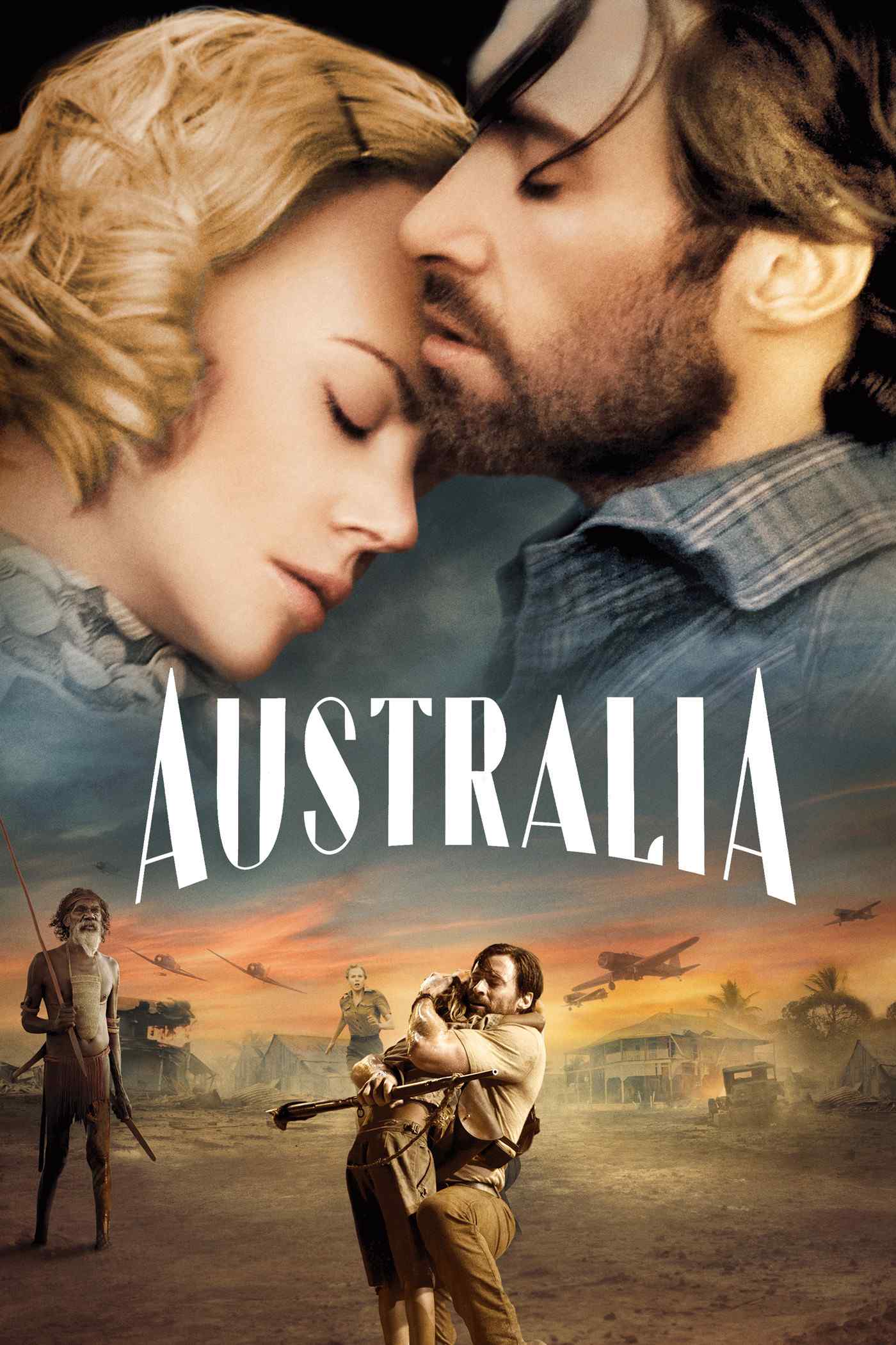 Poster chính thức của phim Phim Phiêu Lưu, Phim Tình Cảm "Chuyện Tình Nước Úc" (Australia - 2008), với sự tham gia của diễn viên Nicole Kidman và Hugh Jackman.