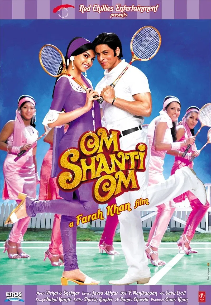 Poster chính thức của phim Phim Hài, Phim Giật Gân "Chuyện Tình Om Shanti" (Om Shanti Om - 2007), với sự tham gia của diễn viên Shah Rukh Khan và Deepika Padukone.