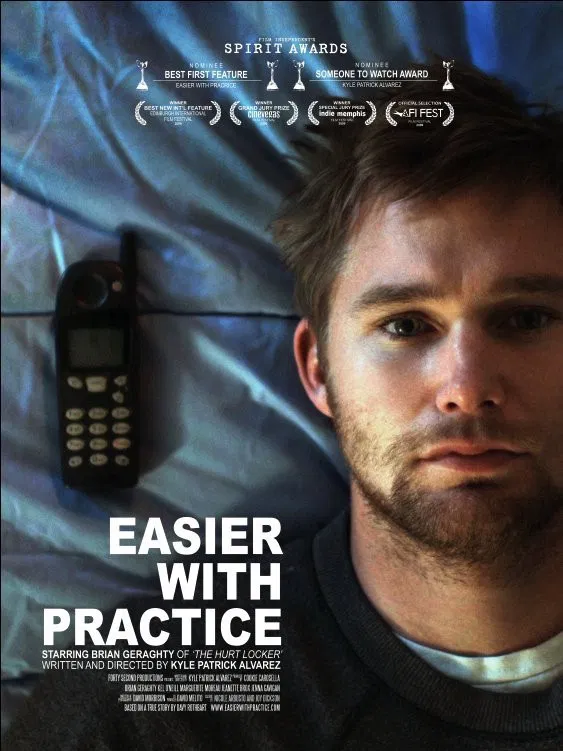 Poster chính thức của phim Phim Tâm Lý, Phim Hài "Chuyện Tình Qua Điện Thoại" (Easier with Practice - 2009), với sự tham gia của diễn viên Brian Geraghty và Kel O'Neill.