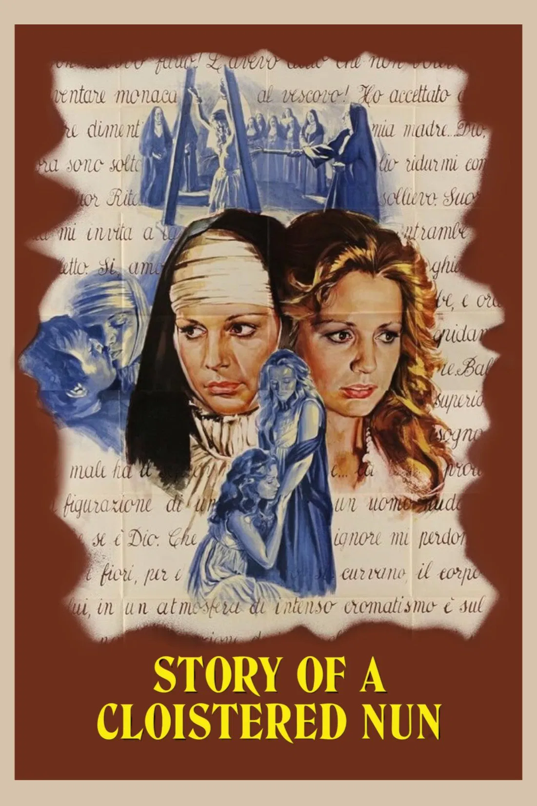 Poster chính thức của phim Phim Tâm Lý "Chuyện Về Nữ Tu Sĩ" (Story of a Cloistered Nun - 1973), với sự tham gia của diễn viên Catherine Spaak và Suzy Kendall.