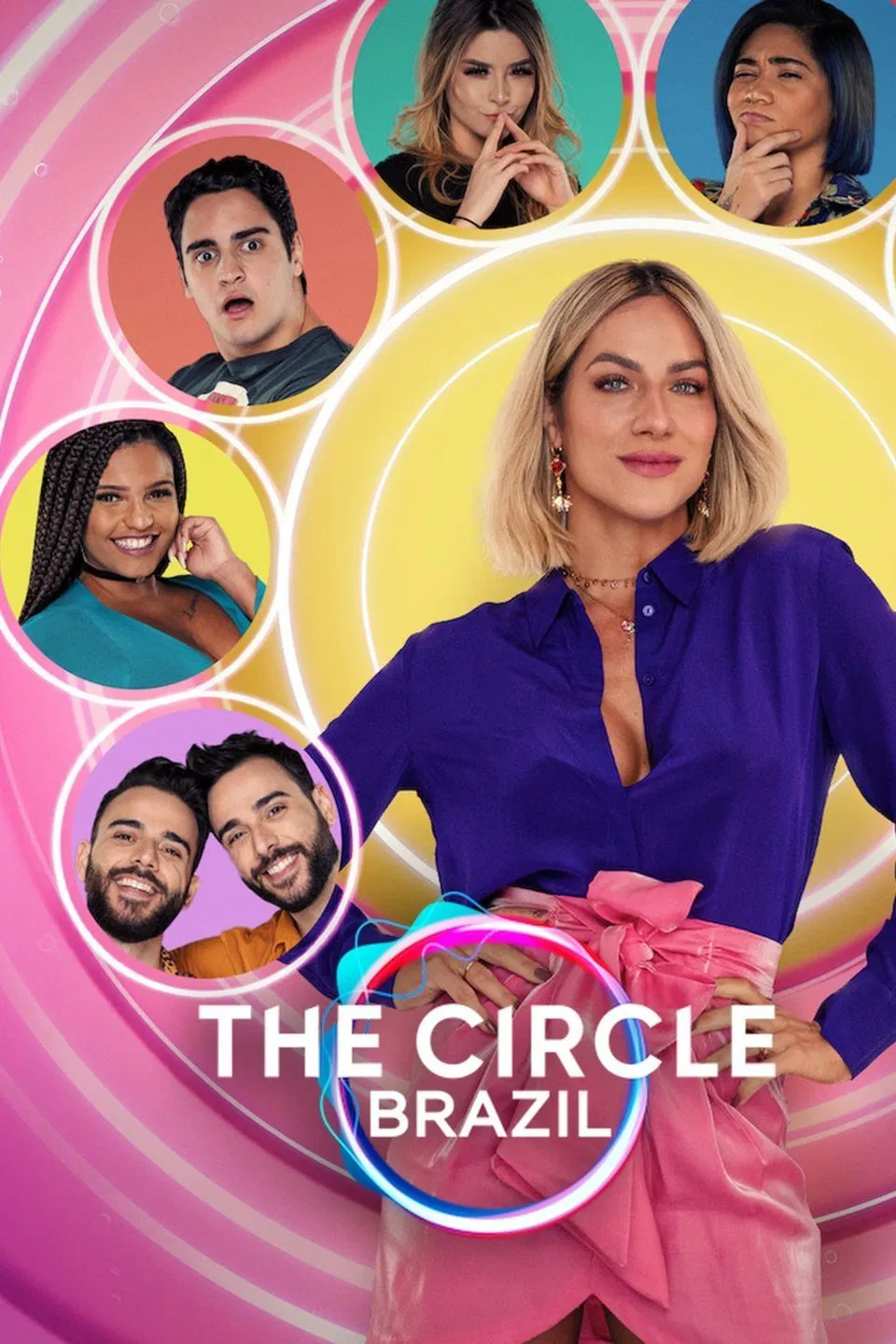Poster chính thức của phim Truyền Hình Thực Tế "Circle: Brazil" (The Circle Brazil - 2020), với sự tham gia của diễn viên Marina Gregory và Giovanna Ewbank.