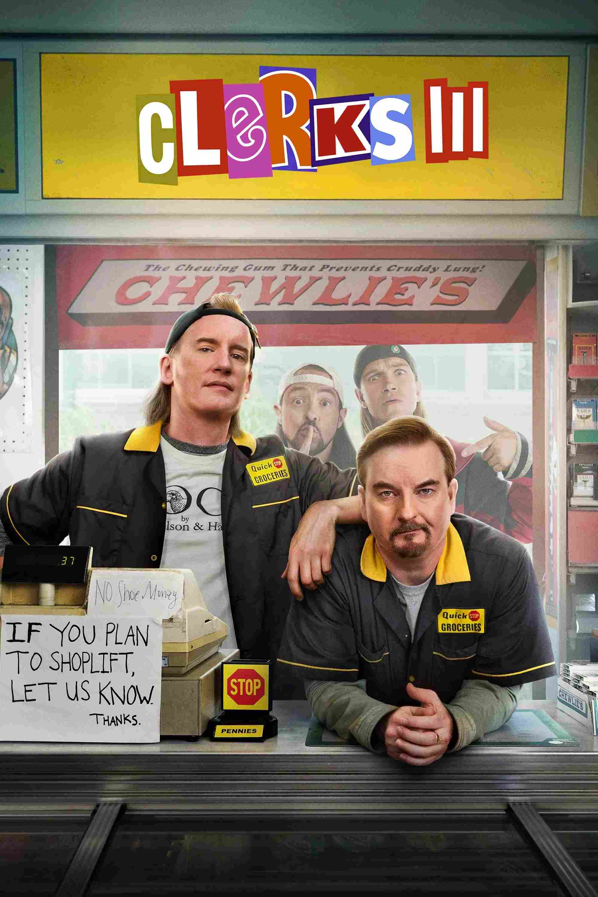 Poster chính thức của phim Phim Hài, Phim Tâm Lý "Gã Bán Hàng III" (Clerks III - 2022), với sự tham gia của diễn viên Brian O'Halloran và Jeff Anderson.