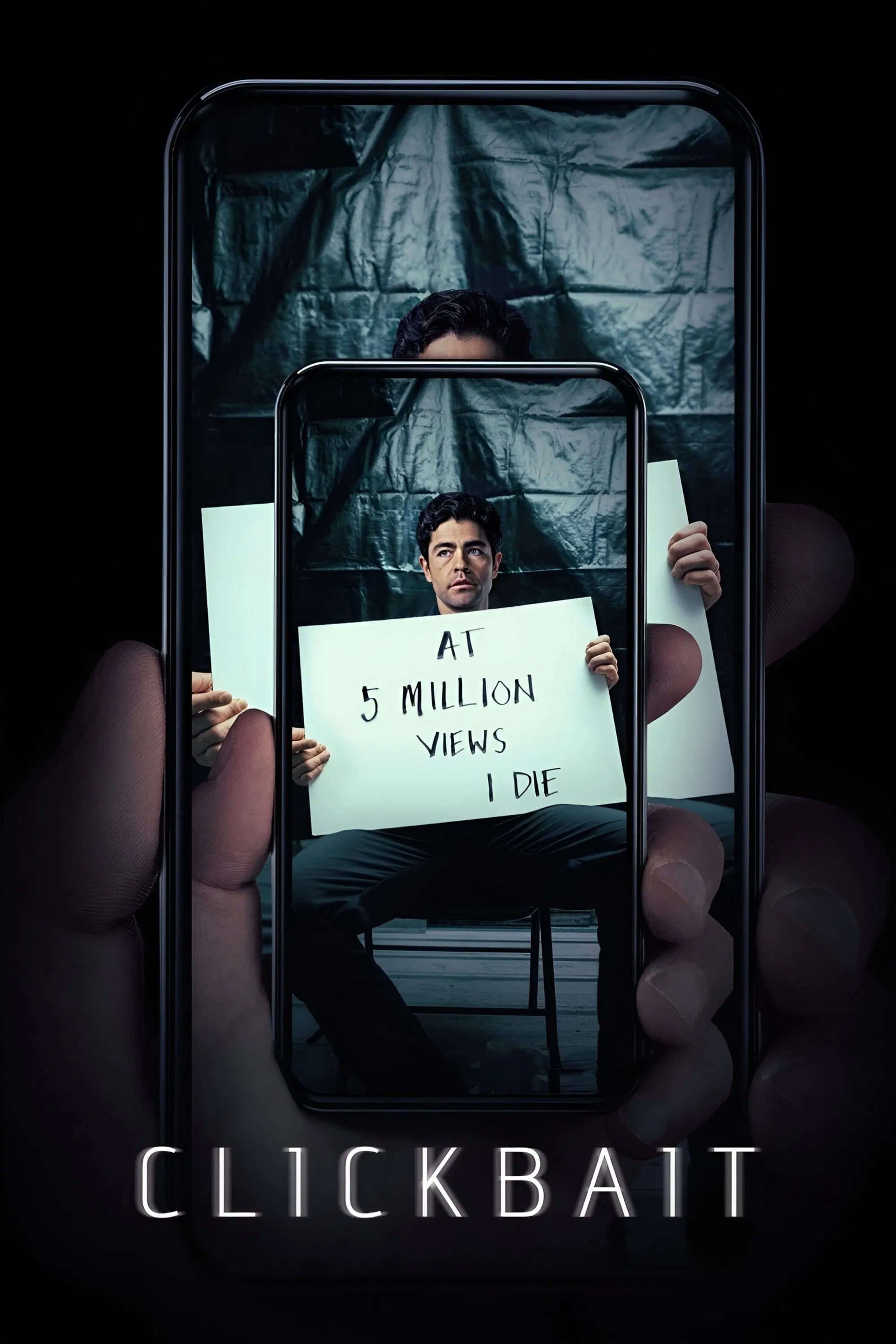 Poster chính thức của phim Phim Tâm Lý, Phim Hình Sự "Clickbait" (Clickbait - 2021), với sự tham gia của diễn viên Adrian Grenier và Zoe Kazan.