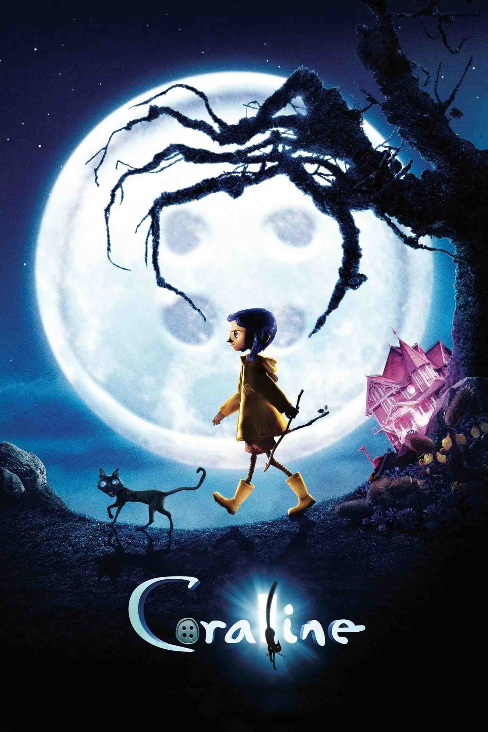 Poster chính thức của phim Phim Hoạt Hình, Phim Gia Đình "Cô Bé Coraline" (Coraline - 2009), với sự tham gia của diễn viên Dakota Fanning và Teri Hatcher.