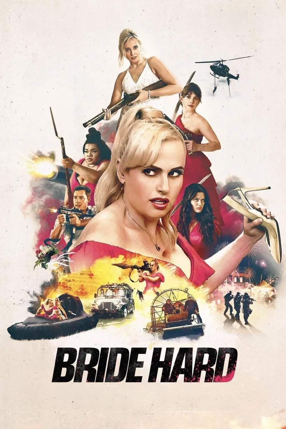 Poster chính thức của phim Phim Hành Động, Phim Hài "Cô Dâu Hành Động" (Bride Hard - 2025), với sự tham gia của diễn viên Rebel Wilson và Anna Camp.