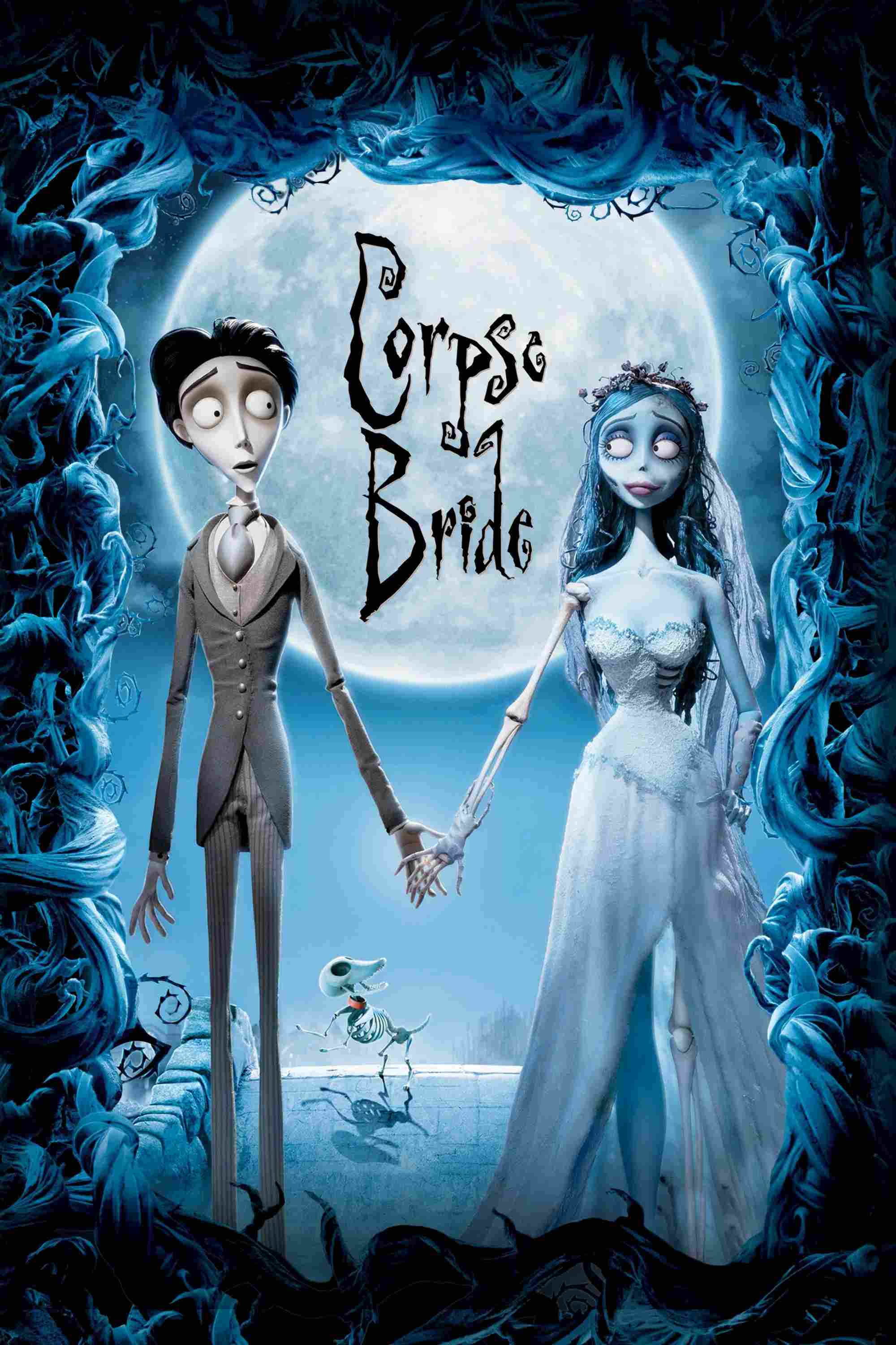 Poster chính thức của phim Phim Tình Cảm, Phim Giả Tượng "Cô Dâu Ma" (Corpse Bride - 2005), với sự tham gia của diễn viên Johnny Depp và Helena Bonham Carter.