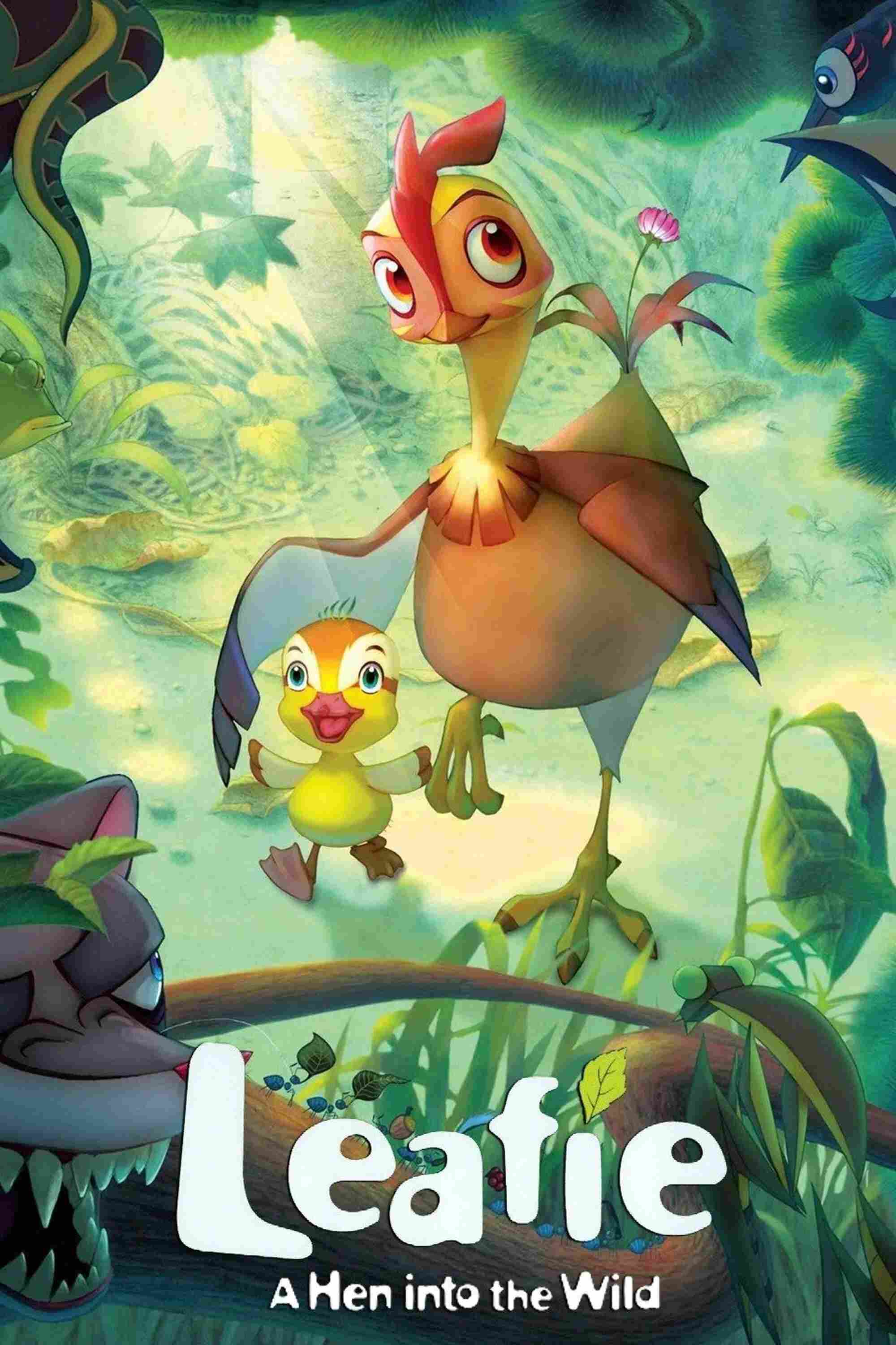 Poster chính thức của phim Phim Hoạt Hình, Phim Gia Đình "Cô Gà Mái Thích Phiêu Lưu" (Leafie, a Hen Into the Wild - 2011), với sự tham gia của diễn viên Moon So-ri và Yoo Seung-ho.