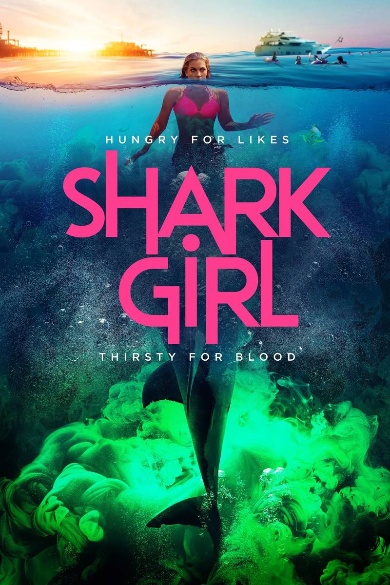 Poster chính thức của phim Phim Kinh Dị, Phim Giật Gân "Cô Gái Cá Mập" (Shark Girl - 2024), với sự tham gia của diễn viên Alexandra Corin Johnston và Sumayyah Ameerah.