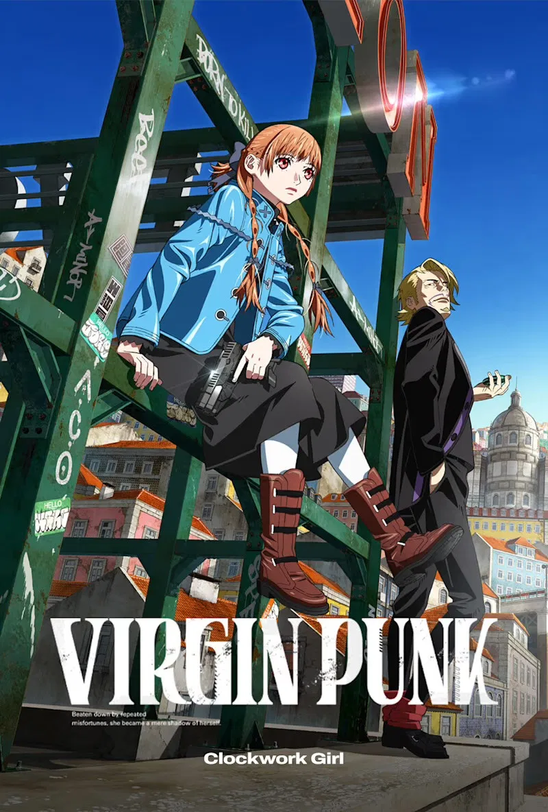 Poster chính thức của phim Phim Hoạt Hình, Phim Hành Động "Cô Gái Cơ Khí" (VIRGIN PUNK Clockwork Girl - 2025), với sự tham gia của diễn viên Saki Miyashita và Katsuyuki Konishi.