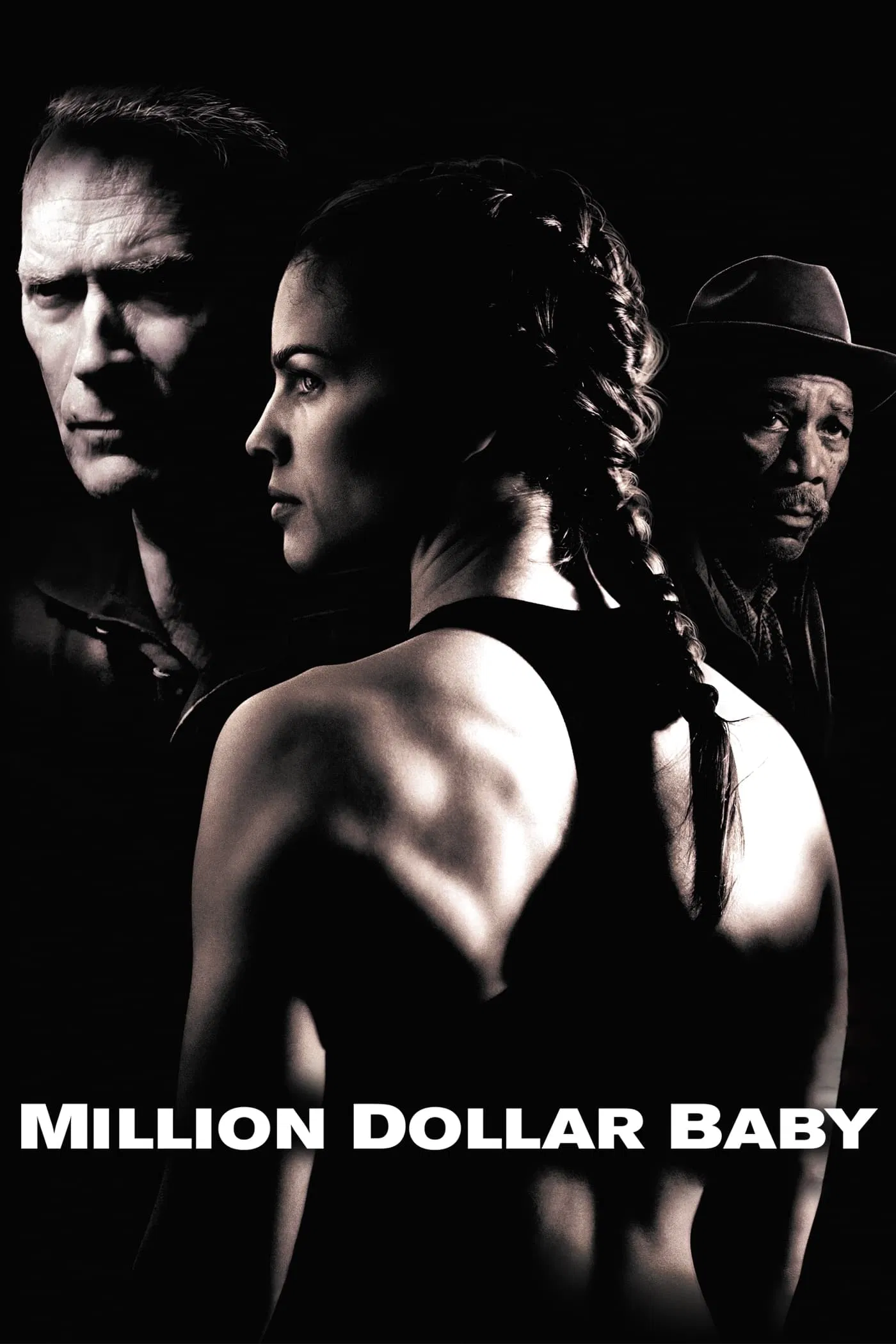 Poster chính thức của phim Phim Tâm Lý "Cô Gái Triệu Đô" (Million Dollar Baby - 2004), với sự tham gia của diễn viên Clint Eastwood và Hilary Swank.