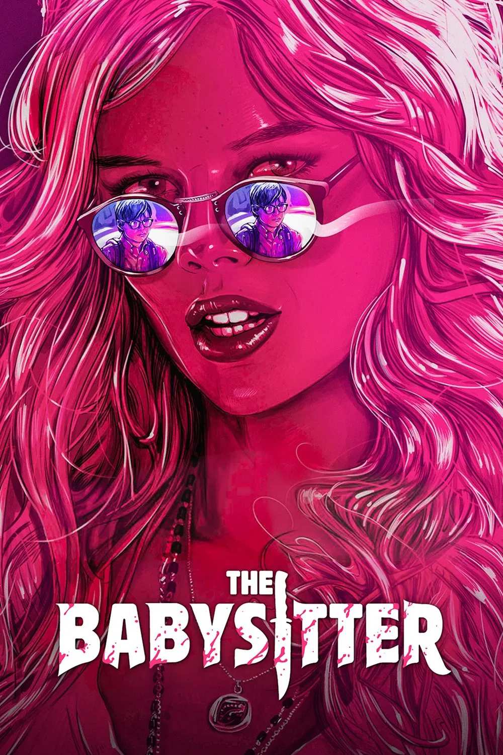 Poster chính thức của phim Phim Hài, Phim Kinh Dị "Cô Giữ Trẻ" (The Babysitter - 2017), với sự tham gia của diễn viên Judah Lewis và Samara Weaving.