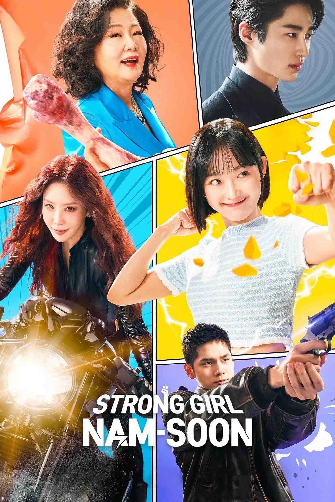 Poster chính thức của phim Phim Hài, Phim Tâm Lý "Cô nàng mạnh mẽ Gang Nam Soon" (Strong Girl Nam-soon - 2023), với sự tham gia của diễn viên Lee You-mi và Kim Jung-eun.
