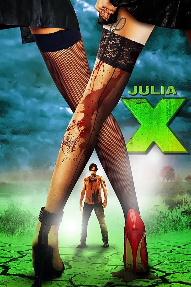 Poster chính thức của phim Phim Kinh Dị "Cô Nàng X" (Julia X - 2011), với sự tham gia của diễn viên Valerie Azlynn và Kevin Sorbo.