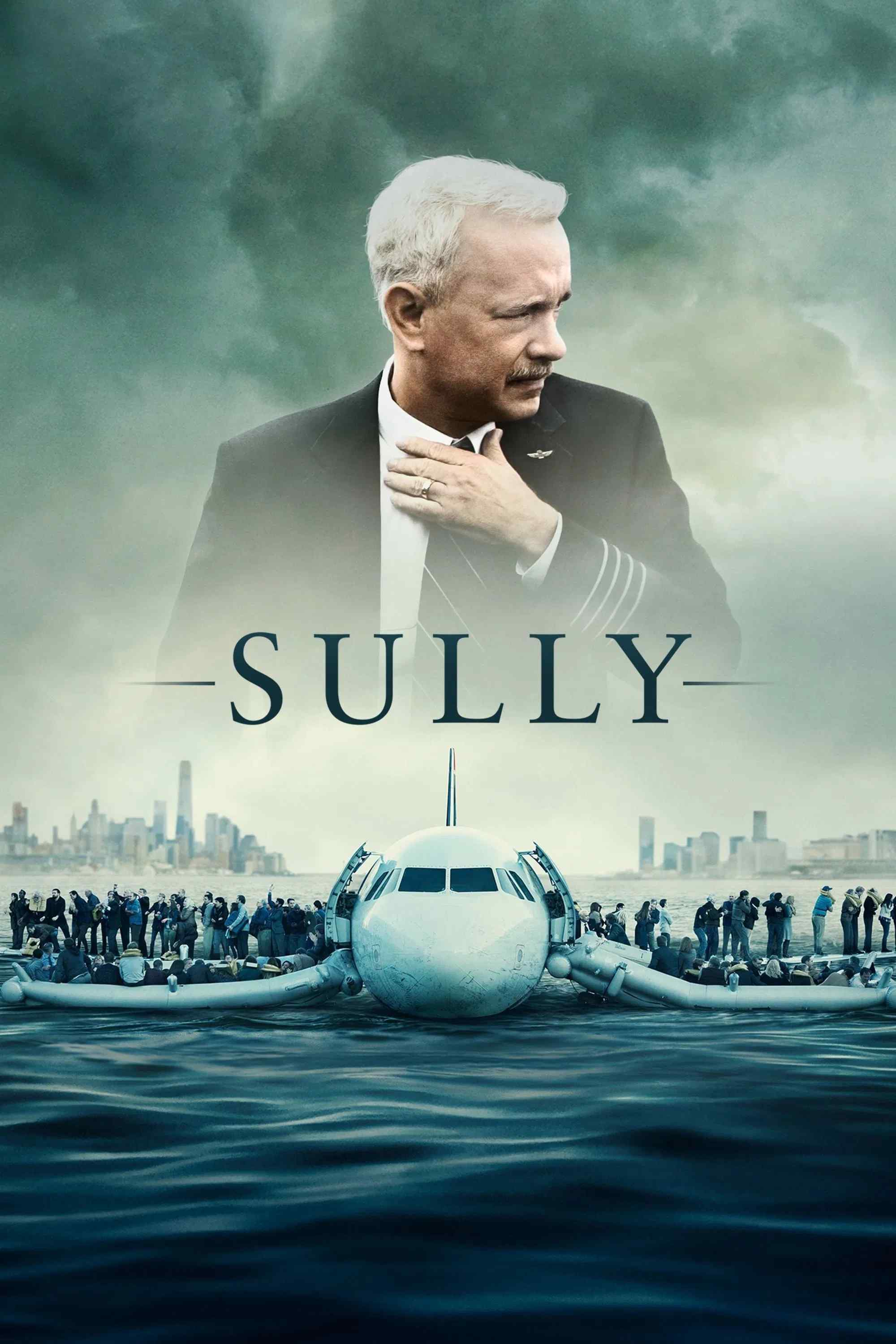 Poster chính thức của phim Phim Tâm Lý, Phim Lịch Sử "Cơ Trưởng Sully" (Sully - 2016), với sự tham gia của diễn viên Tom Hanks và Aaron Eckhart.