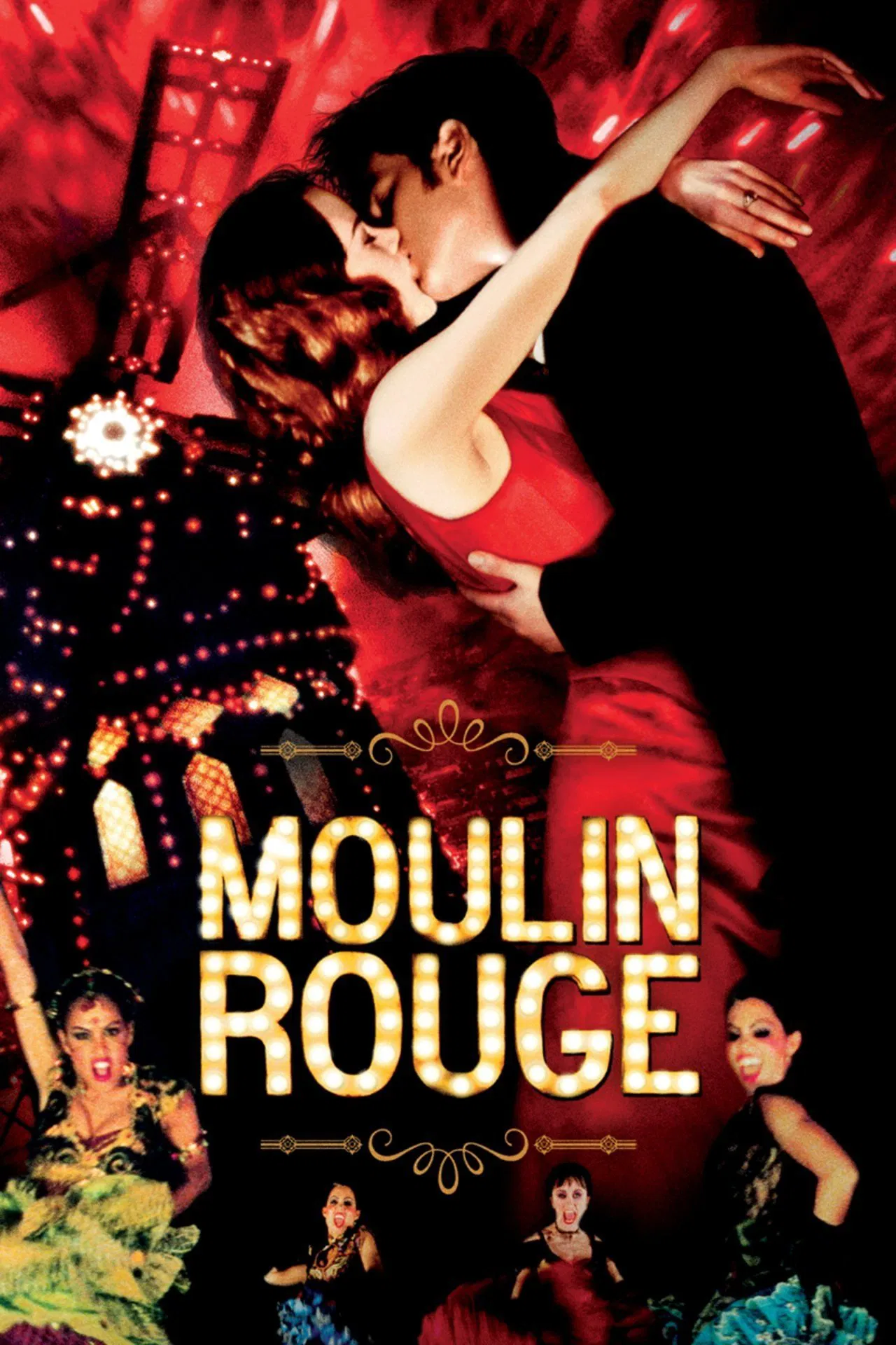 Poster chính thức của phim Phim Tâm Lý, Phim Tình Cảm "Cối Xay Gió Đỏ" (Moulin Rouge! - 2001), với sự tham gia của diễn viên Ewan McGregor và Nicole Kidman.