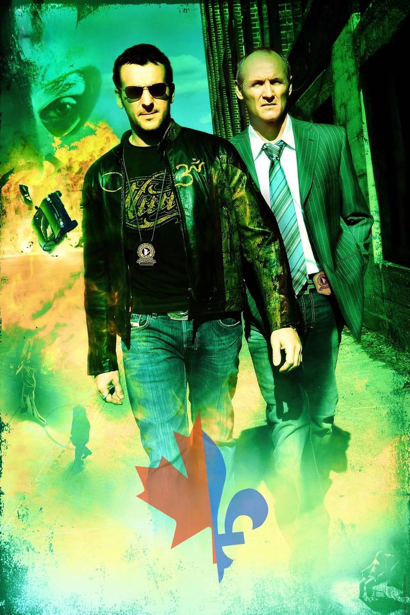 Poster chính thức của phim Phim Hành Động, Phim Hài "Cớm Tốt, Cớm Xấu" (Bon Cop Bad Cop - 2006), với sự tham gia của diễn viên Patrick Huard và Colm Feore.