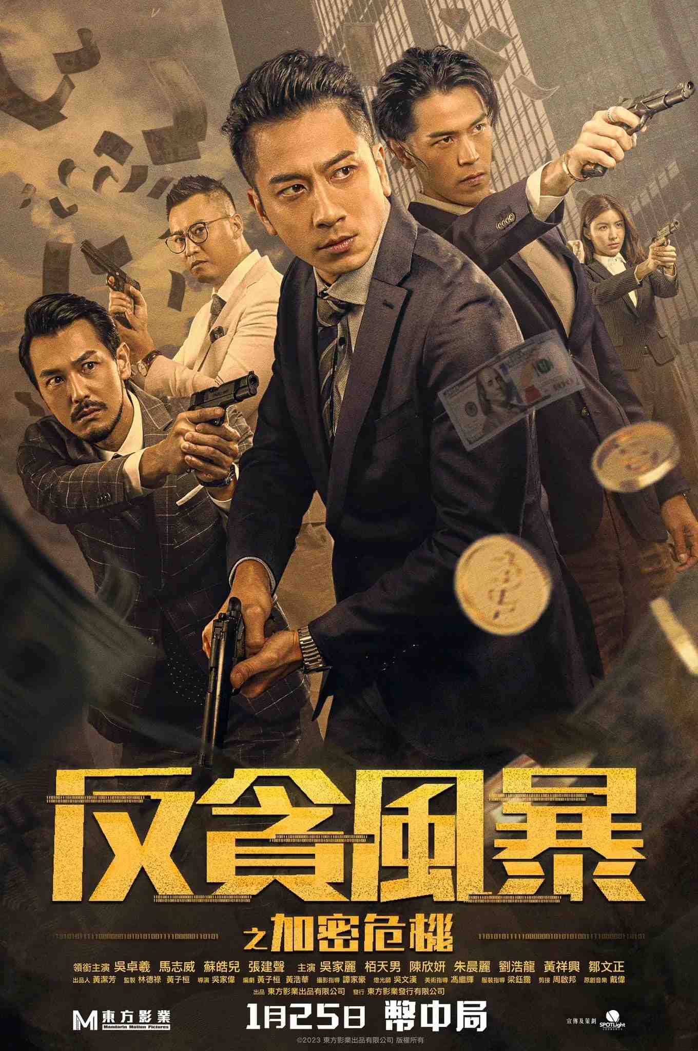 Poster chính thức của phim Phim Hình Sự, Phim Hành Động "Cơn Bão Tiền Ảo" (Crypto Storm - 2024), với sự tham gia của diễn viên Ngô Trác Hy và Edward Ma.
