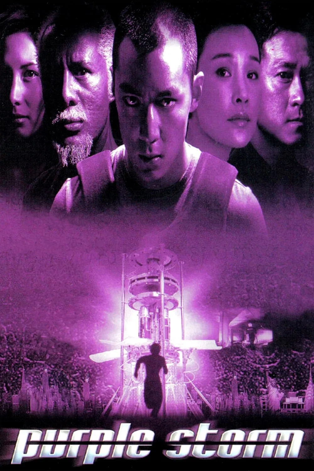 Poster chính thức của phim Phim Hành Động, Phim Hình Sự "Cơn Bão Tím" (Purple Storm - 1999), với sự tham gia của diễn viên Ngô Ngạn Tổ và Zulian Kam Kwok-Leung.
