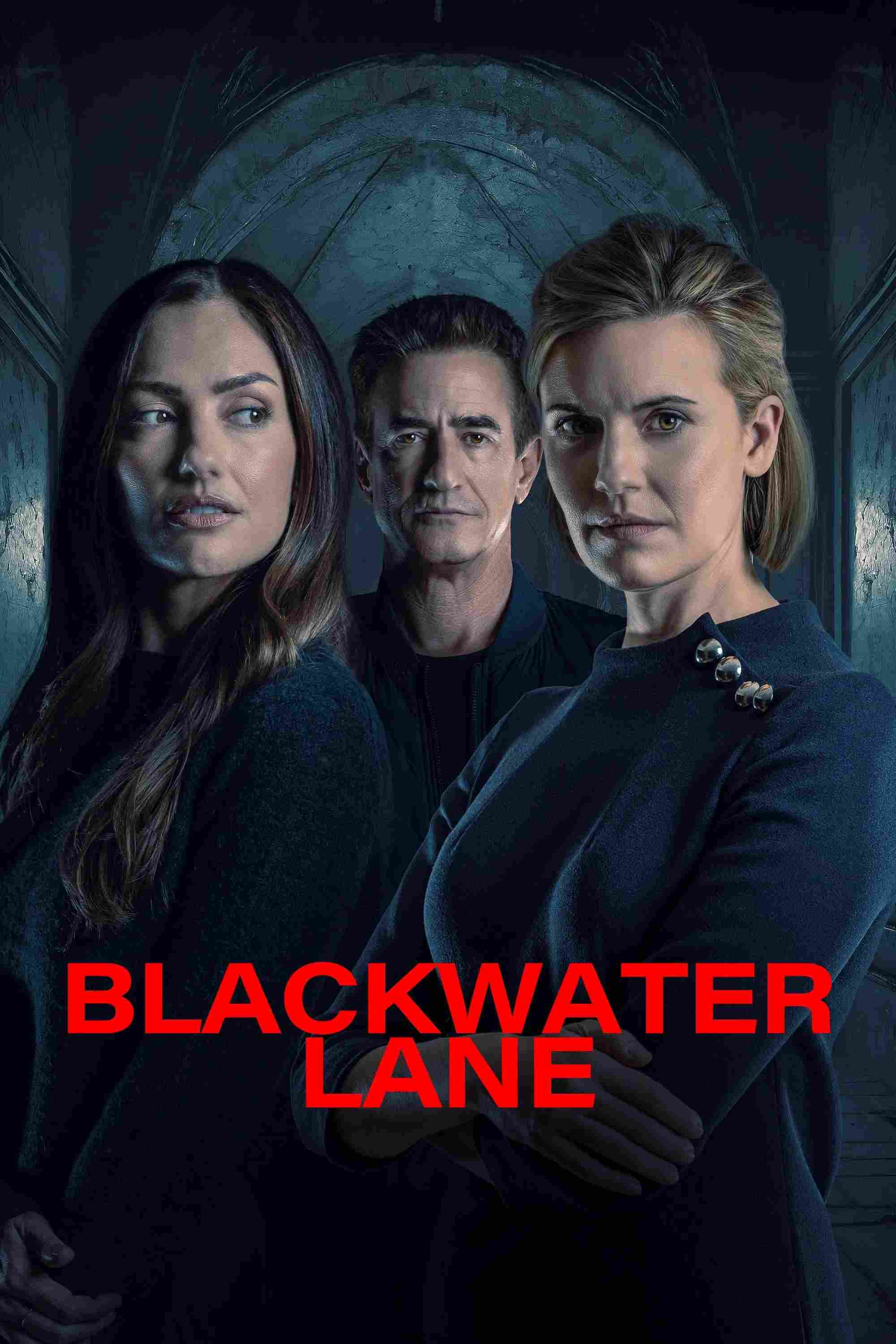 Poster chính thức của phim Phim Giật Gân, Phim Tâm Lý "Con Đường Chết Chóc" (Blackwater Lane - 2024), với sự tham gia của diễn viên Minka Kelly và Dermot Mulroney.