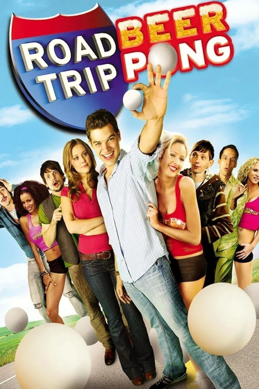 Poster chính thức của phim Phim Hài "Con Đường Tình Dục 2" (Road Trip: Beer Pong - 2009), với sự tham gia của diễn viên Nestor Aaron Absera và Julianna Guill.
