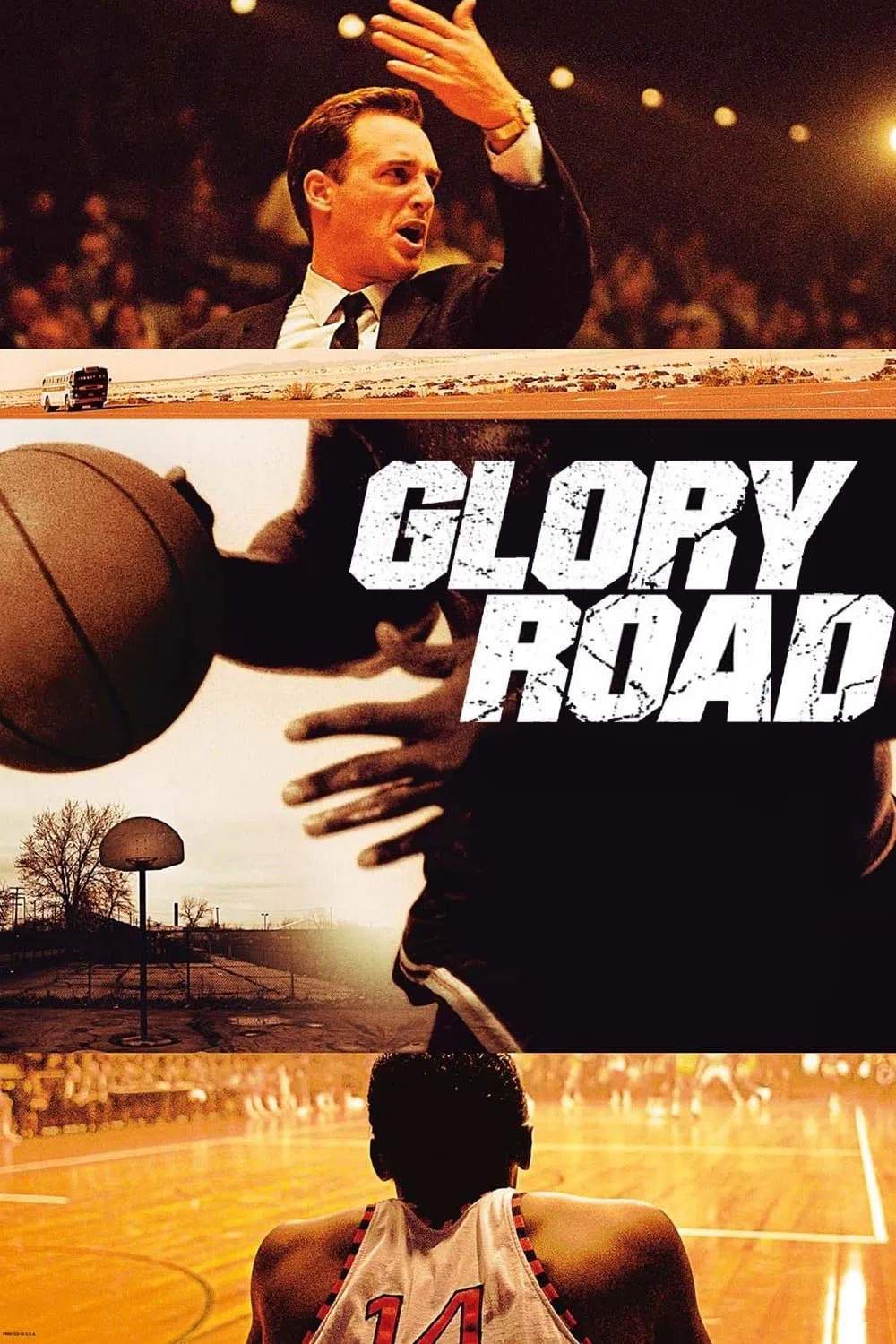 Poster chính thức của phim Phim Tâm Lý, Phim Lịch Sử "Con Đường Vinh Quang" (Glory Road - 2006), với sự tham gia của diễn viên Josh Lucas và Derek Luke.