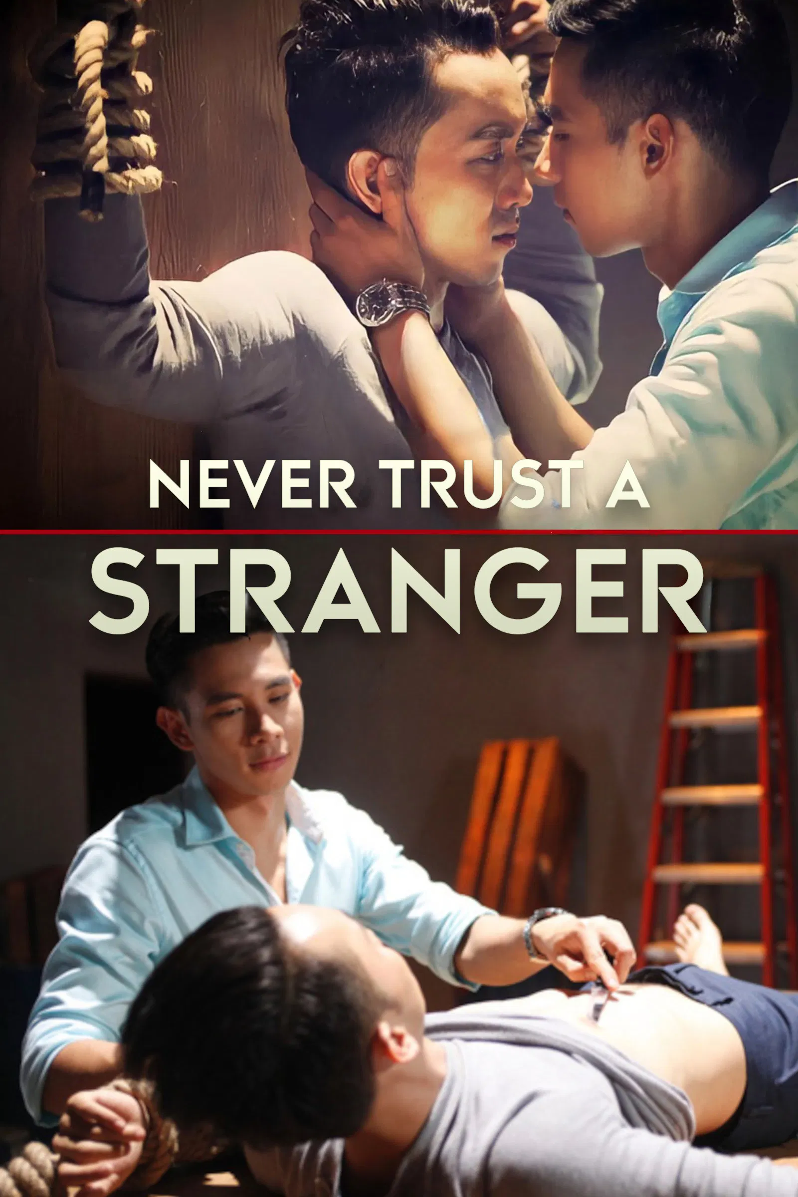 Poster chính thức của phim Phim Kinh Dị "Con Ma Nhà Họ Vương" (Never Trust a Stranger - 2015), với sự tham gia của diễn viên Hồ Vĩnh Khoa và Minh Hằng.