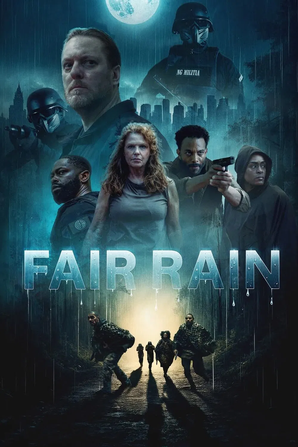 Poster chính thức của phim Phim Tâm Lý "Cơn Mưa Hi Vọng" (Fair Rain - 2025), với sự tham gia của diễn viên Michael J. Patterson và Suzanne R. Neff.