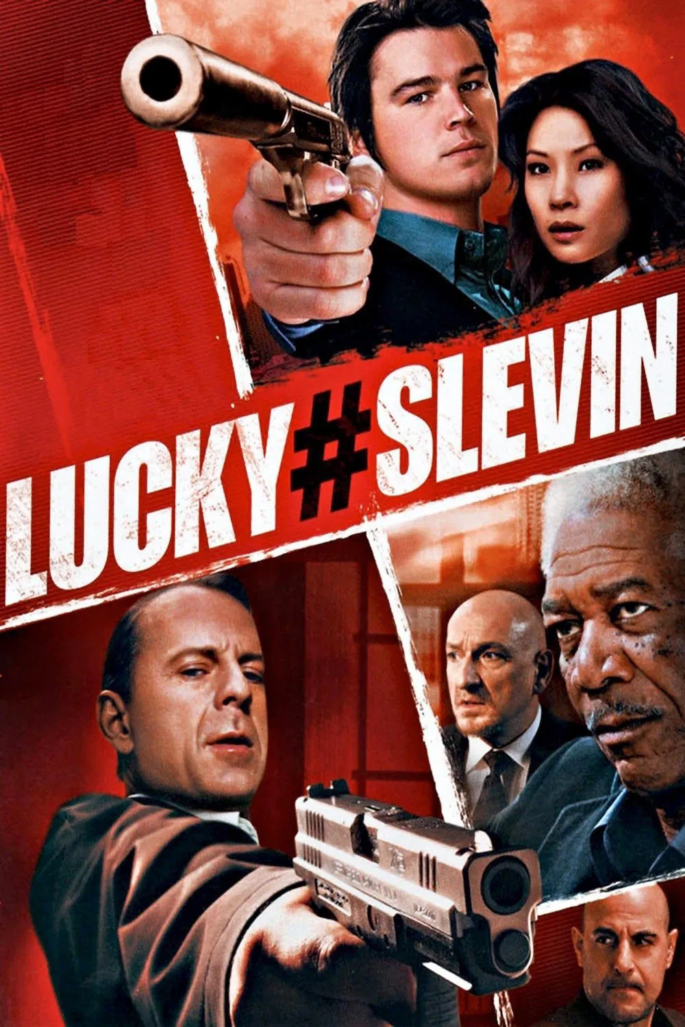 Poster chính thức của phim Phim Tâm Lý, Phim Giật Gân "Con Số May Mắn" (Lucky Number Slevin - 2006), với sự tham gia của diễn viên Josh Hartnett và Morgan Freeman.