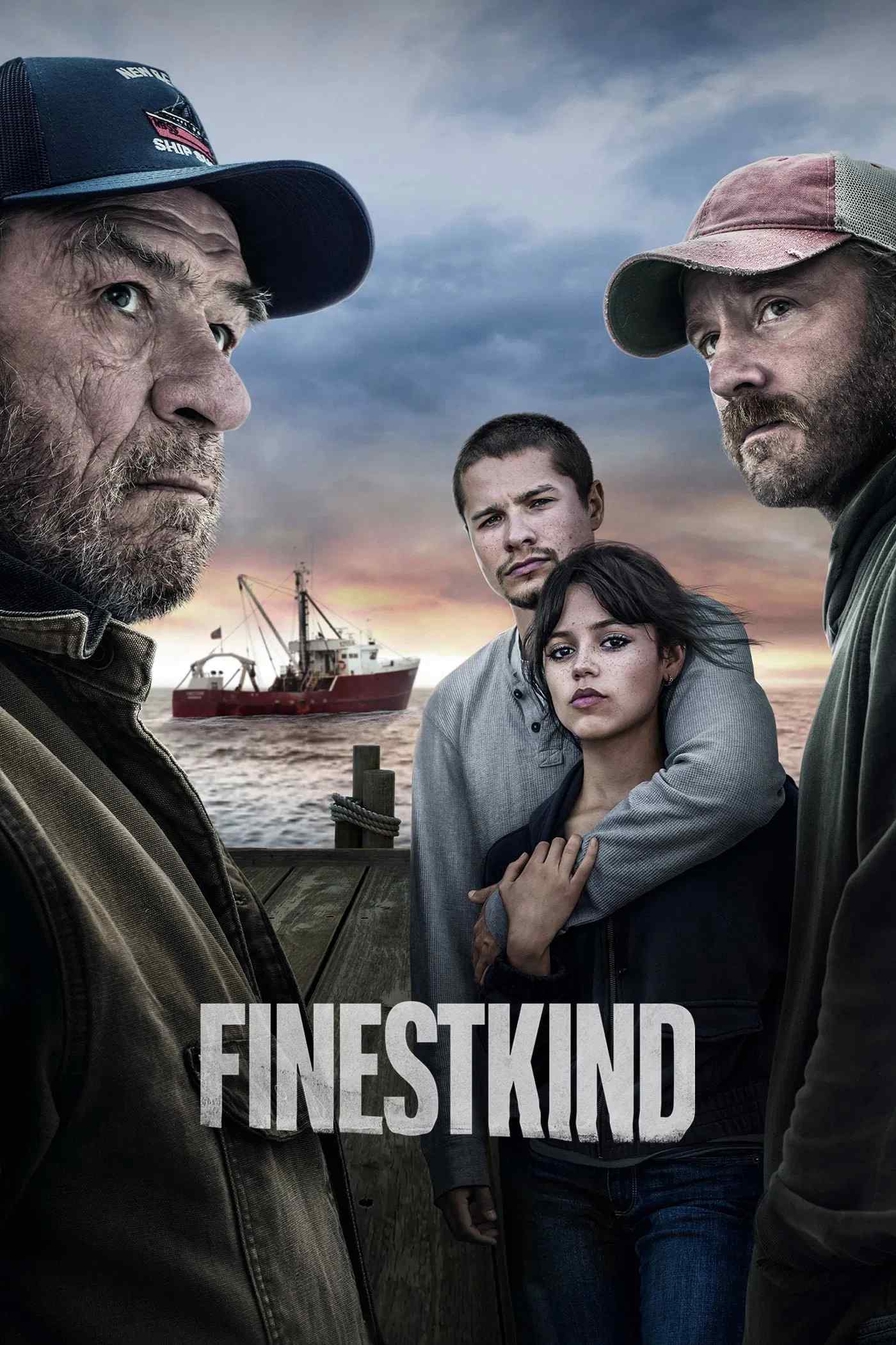 Poster chính thức của phim Phim Hình Sự, Phim Tâm Lý "Con Tàu Tinh Hoa" (Finestkind - 2023), với sự tham gia của diễn viên Ben Foster và Toby Wallace.