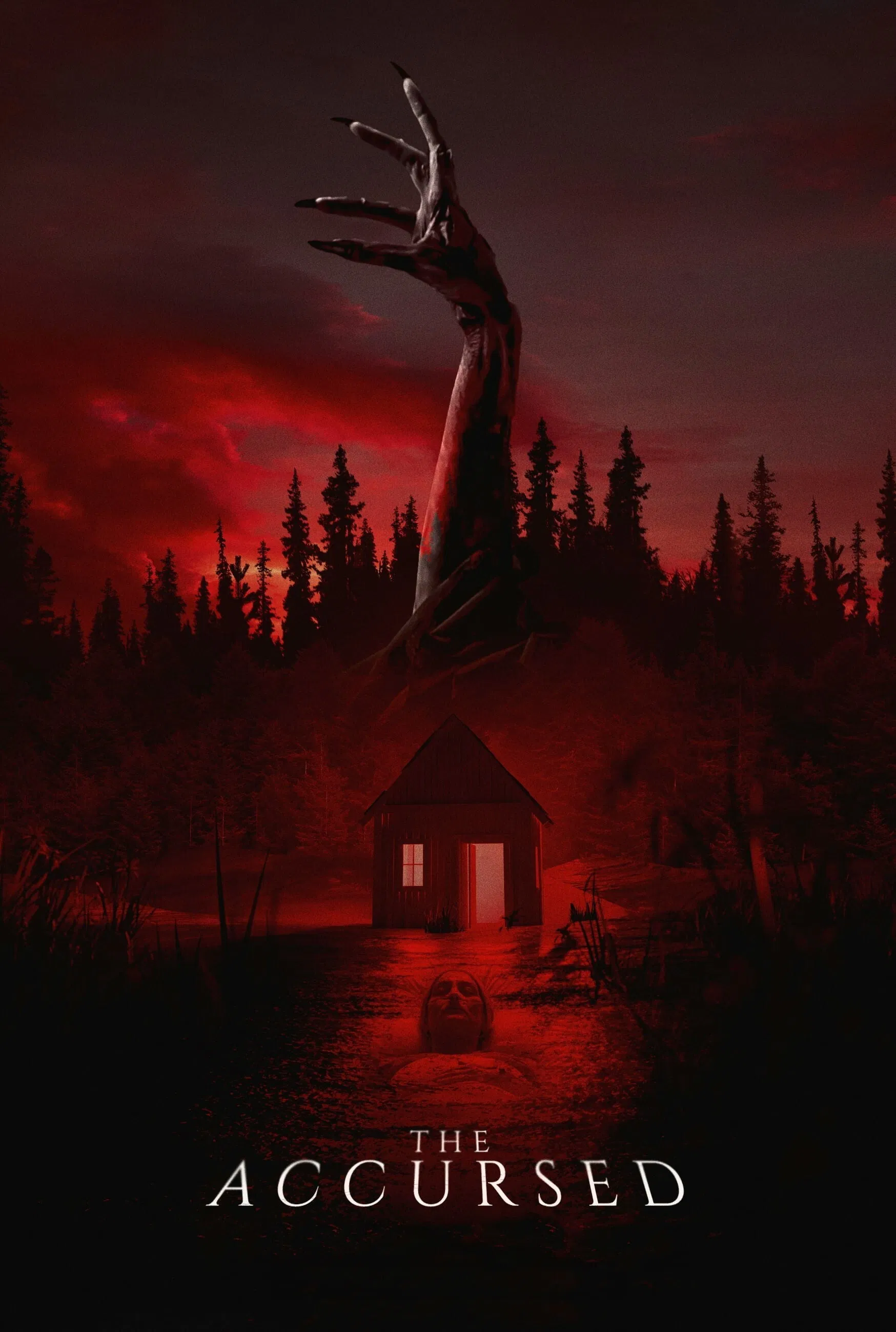 Poster chính thức của phim Phim Kinh Dị "Cơn Thịnh Nộ Từ Cõi Âm" (The Accursed - 2022), với sự tham gia của diễn viên Sarah Grey và Meg Foster.