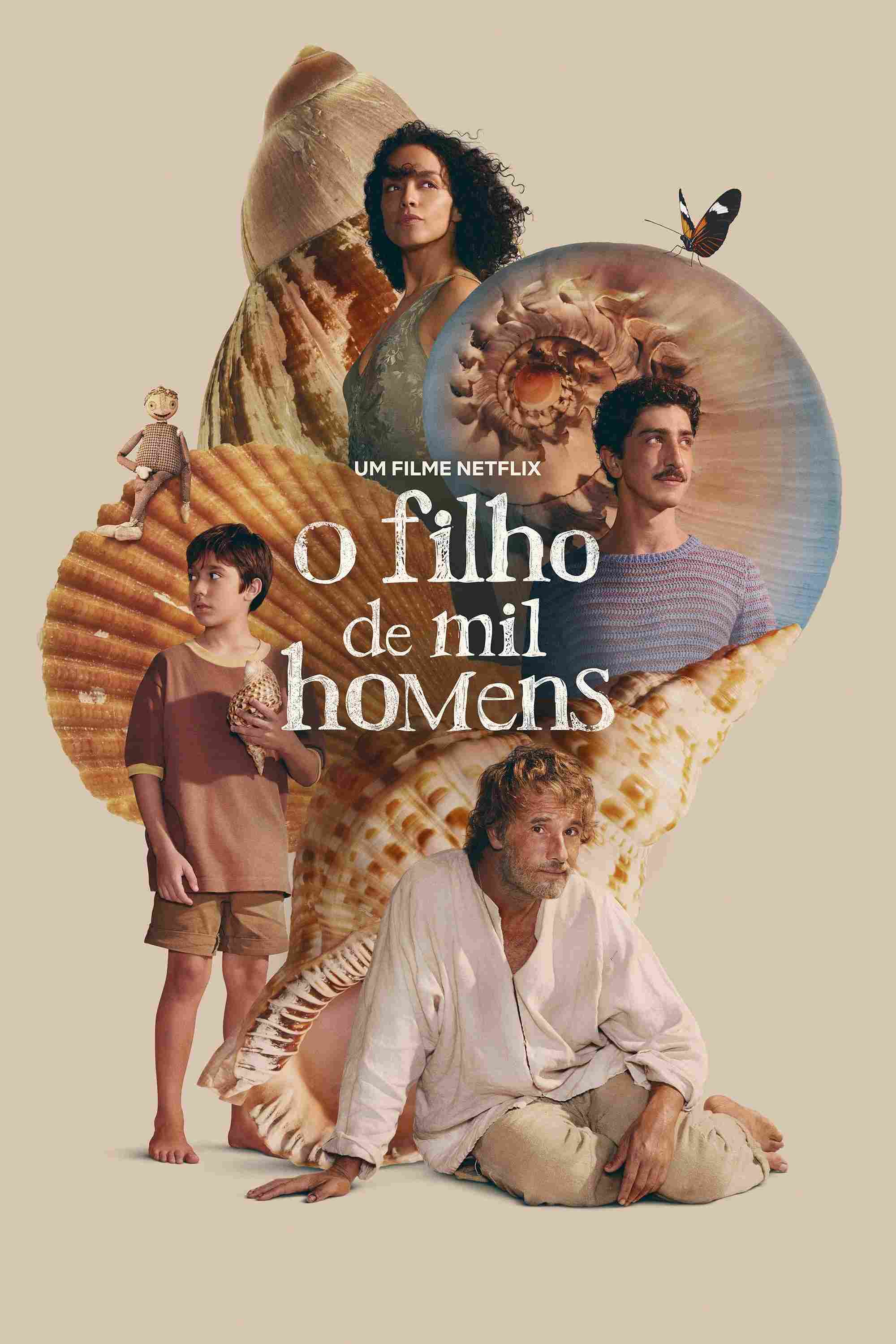Poster chính thức của phim Phim Tâm Lý "Con Trai Của Ngàn Người Cha" (The Son of a Thousand Men - 2025), với sự tham gia của diễn viên Rodrigo Santoro và Rebeca Jamir.