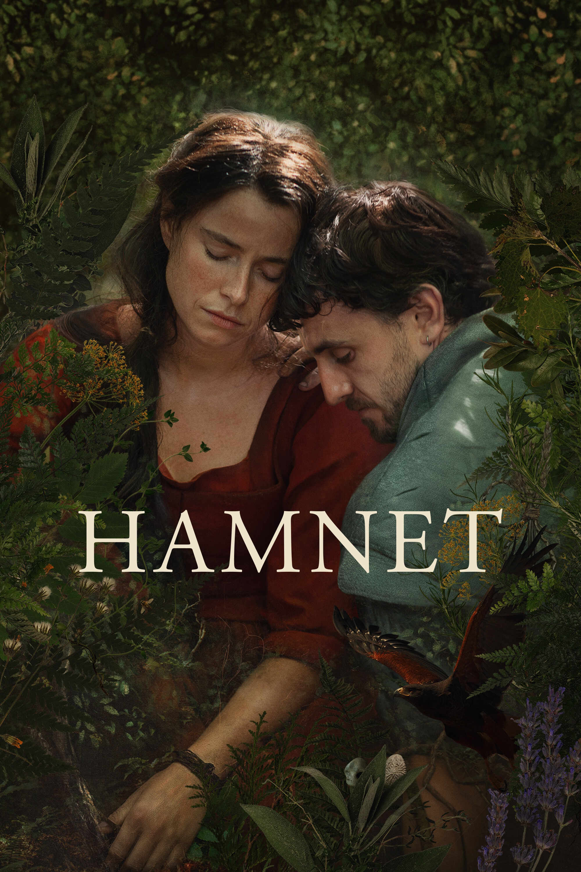 Poster chính thức của phim Phim Tâm Lý, Phim Tình Cảm "Con trai của Shakespeare" (Hamnet - 2025), với sự tham gia của diễn viên Jessie Buckley và Paul Mescal.