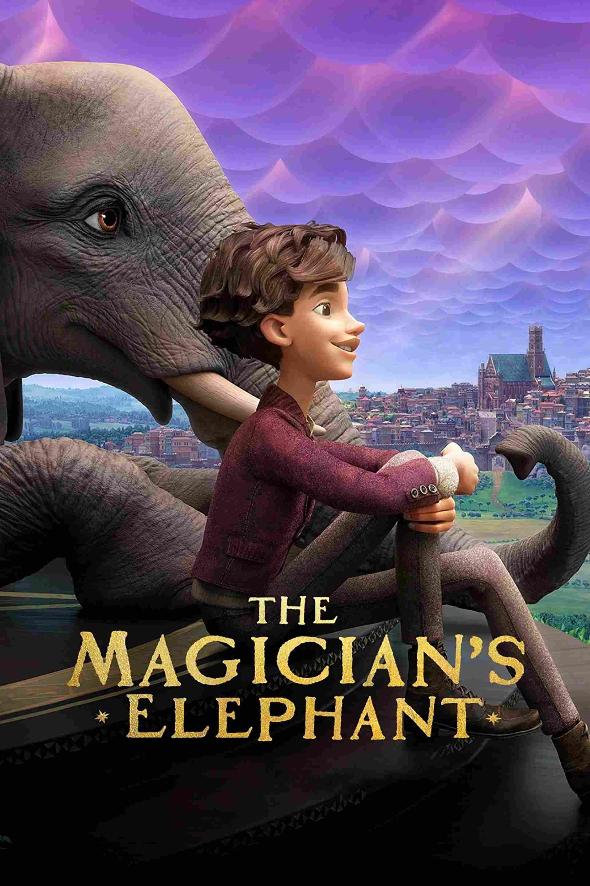 Poster chính thức của phim Phim Hoạt Hình, Phim Phiêu Lưu "Con Voi Của Nhà Ảo Thuật" (The Magician's Elephant - 2023), với sự tham gia của diễn viên Noah Jupe và Mandy Patinkin.