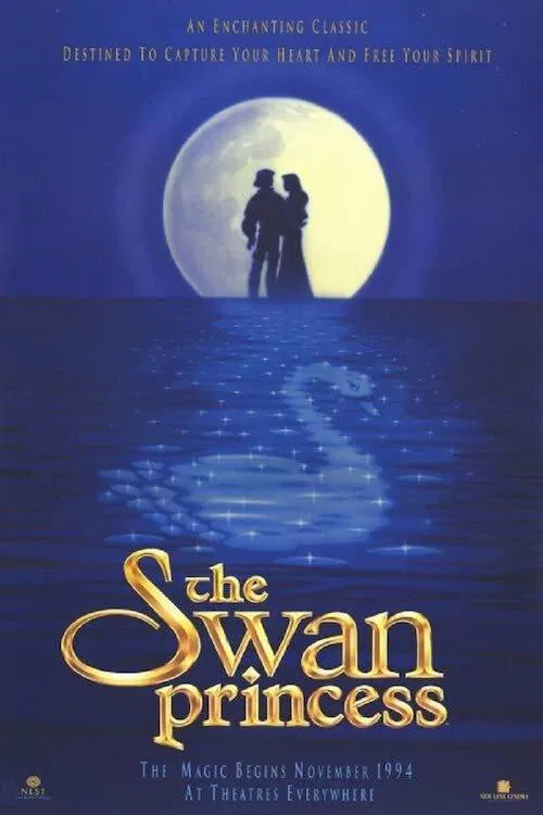 Poster chính thức của phim Phim Gia Đình, Phim Hoạt Hình "Công Chúa Thiên Nga" (The Swan Princess - 1994), với sự tham gia của diễn viên Jack Palance và Howard McGillin.