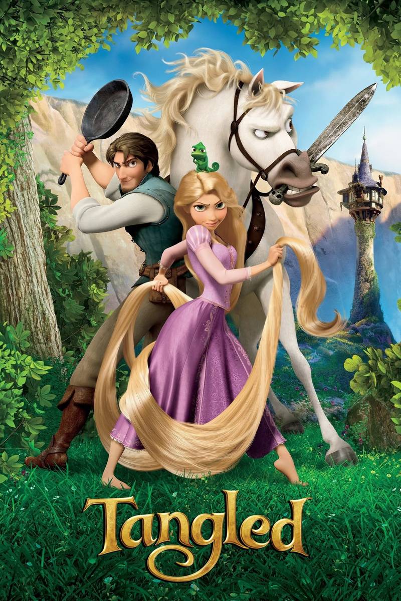 Poster chính thức của phim Phim Hoạt Hình, Phim Gia Đình "Công Chúa Tóc Mây" (Tangled - 2010), với sự tham gia của diễn viên Mandy Moore và Zachary Levi.