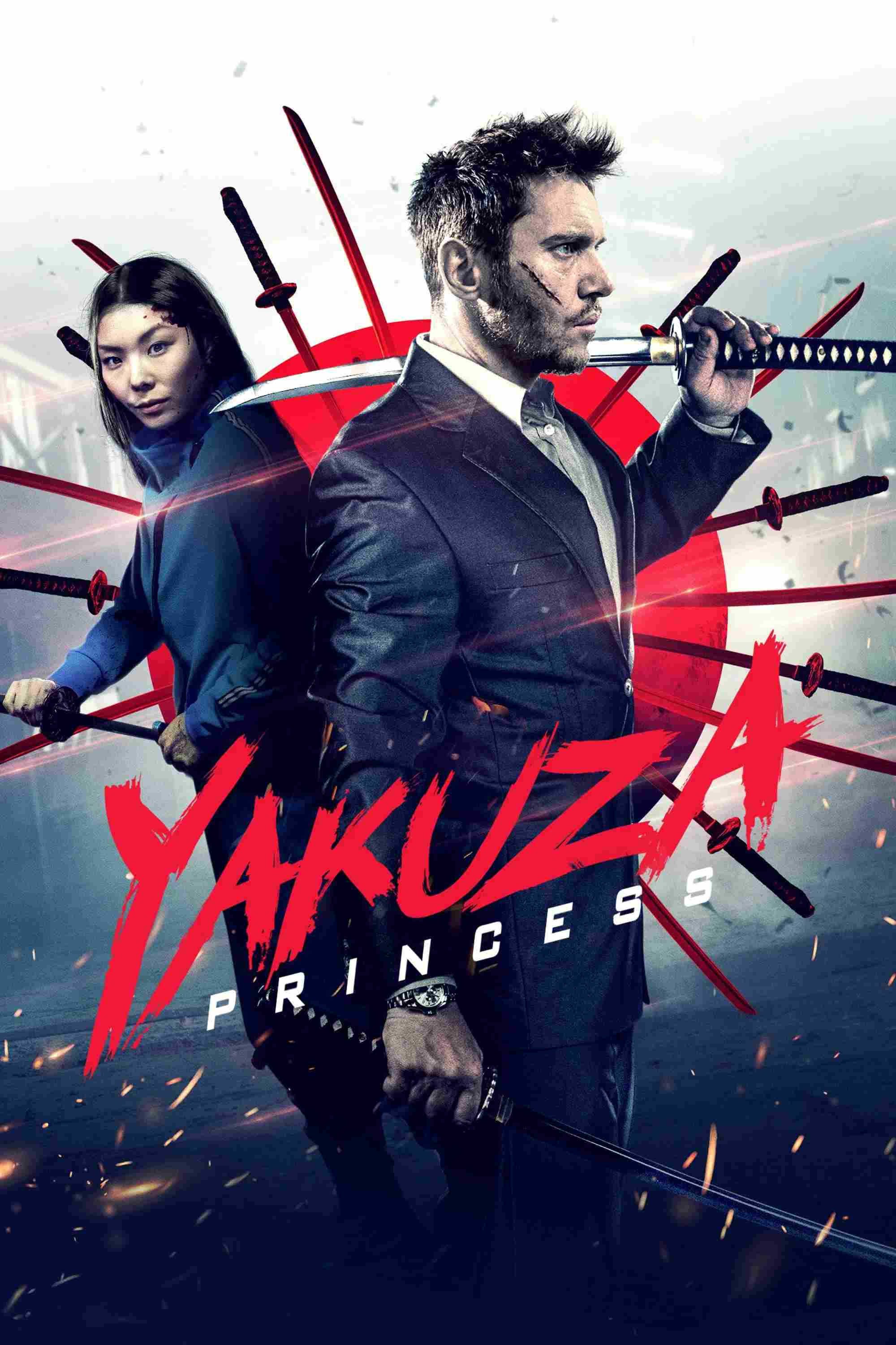 Poster chính thức của phim Phim Hành Động, Phim Giật Gân "Công Chúa Yakuza" (Yakuza Princess - 2021), với sự tham gia của diễn viên Masumi và Jonathan Rhys Meyers.
