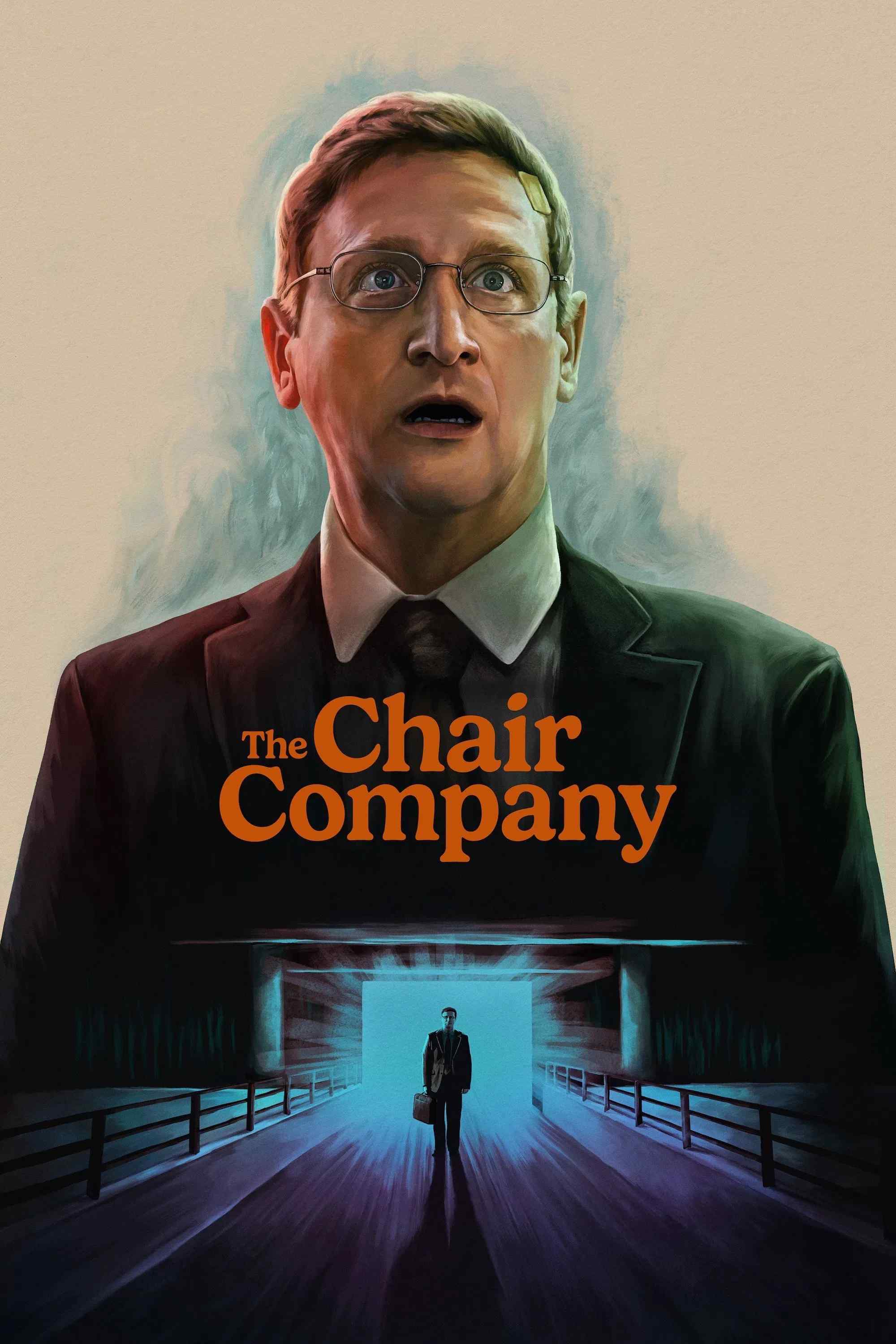 Poster chính thức của phim Phim Hài, Phim Tâm Lý "Công Ty Sản Xuất Ghế" (The Chair Company - 2025), với sự tham gia của diễn viên Tim Robinson và Lake Bell.