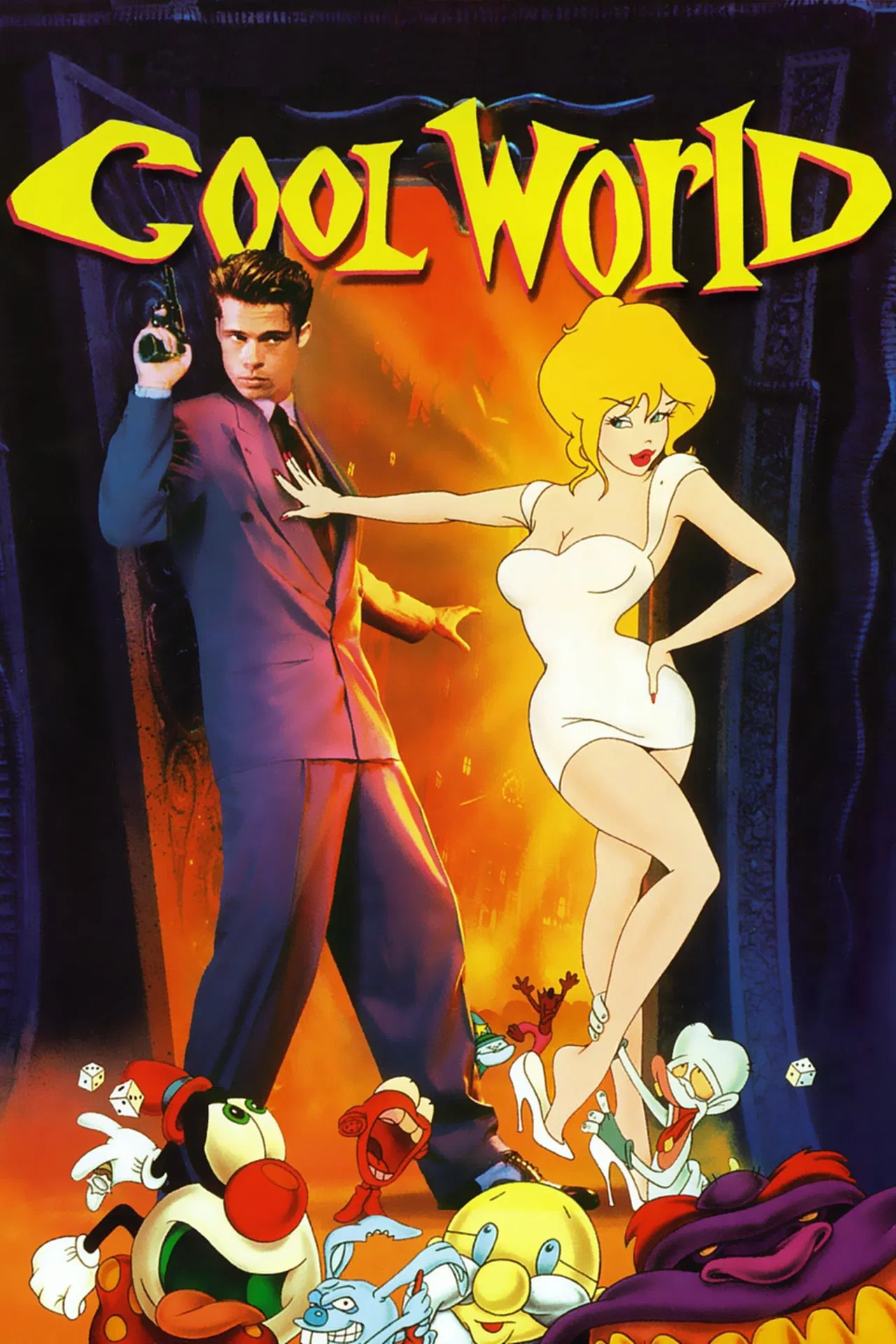 Poster chính thức của phim Phim Hoạt Hình, Phim Hài "Cool World" (Cool World - 1992), với sự tham gia của diễn viên Kim Basinger và Gabriel Byrne.