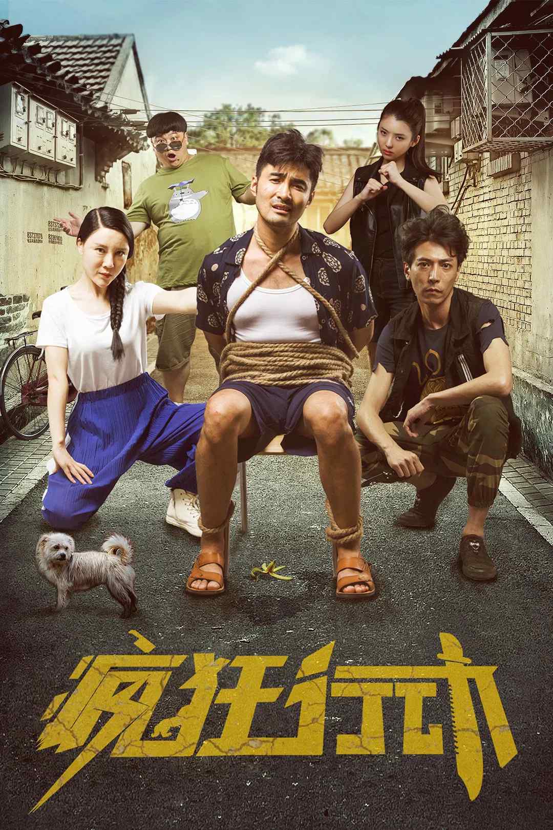 Poster chính thức của phim Phim Hành Động, Phim Hài "Crazy Action" (Crazy Action - 2019), với sự tham gia của diễn viên Ning Haoran và Charlene An.