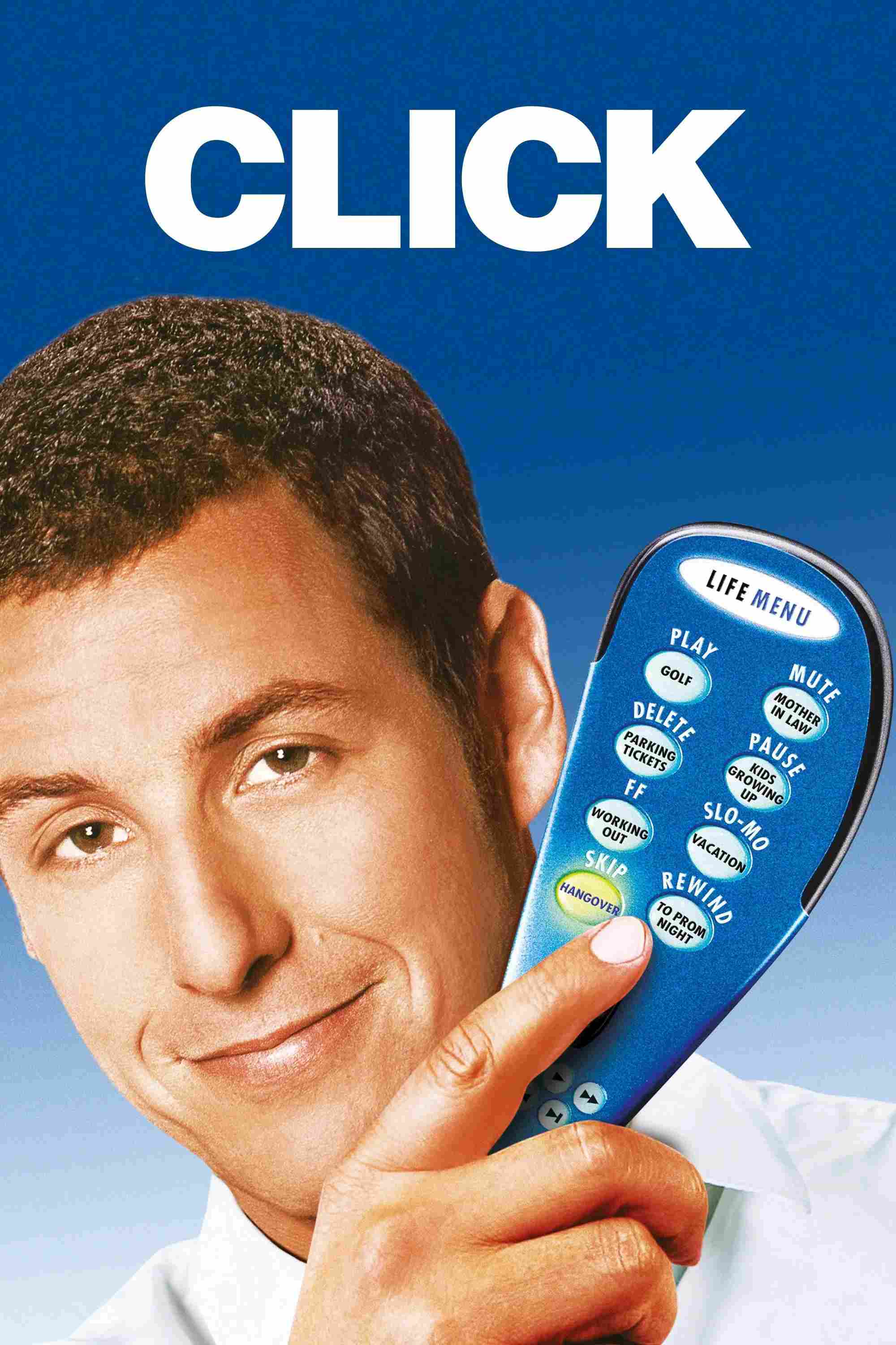 Poster chính thức của phim Phim Hài, Phim Tâm Lý "Cú Click Huyền Bí" (Click - 2006), với sự tham gia của diễn viên Adam Sandler và Kate Beckinsale.