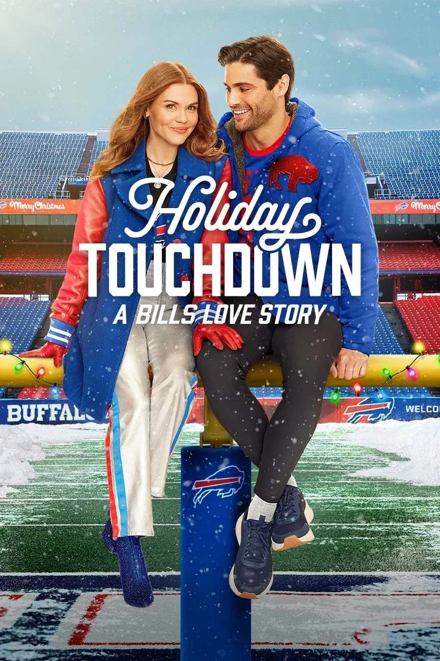 Poster chính thức của phim Phim Tình Cảm, Phim Hài "Cú Ghi Điểm Ngày Giáng Sinh: Chuyện Tình Đội Bills" (Holiday Touchdown: A Bills Love Story - 2025), với sự tham gia của diễn viên Holland Roden và Matthew Daddario.