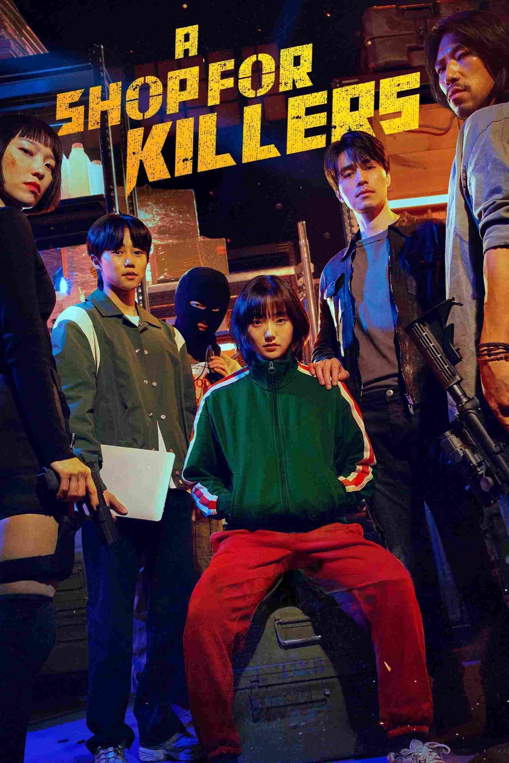 Poster chính thức của phim Phim Tâm Lý, Phim Hành Động & Phiêu Lưu "Cửa Hàng Sát Thủ" (A Shop for Killers - 2024), với sự tham gia của diễn viên Lee Dong-wook và Kim Hye-jun.