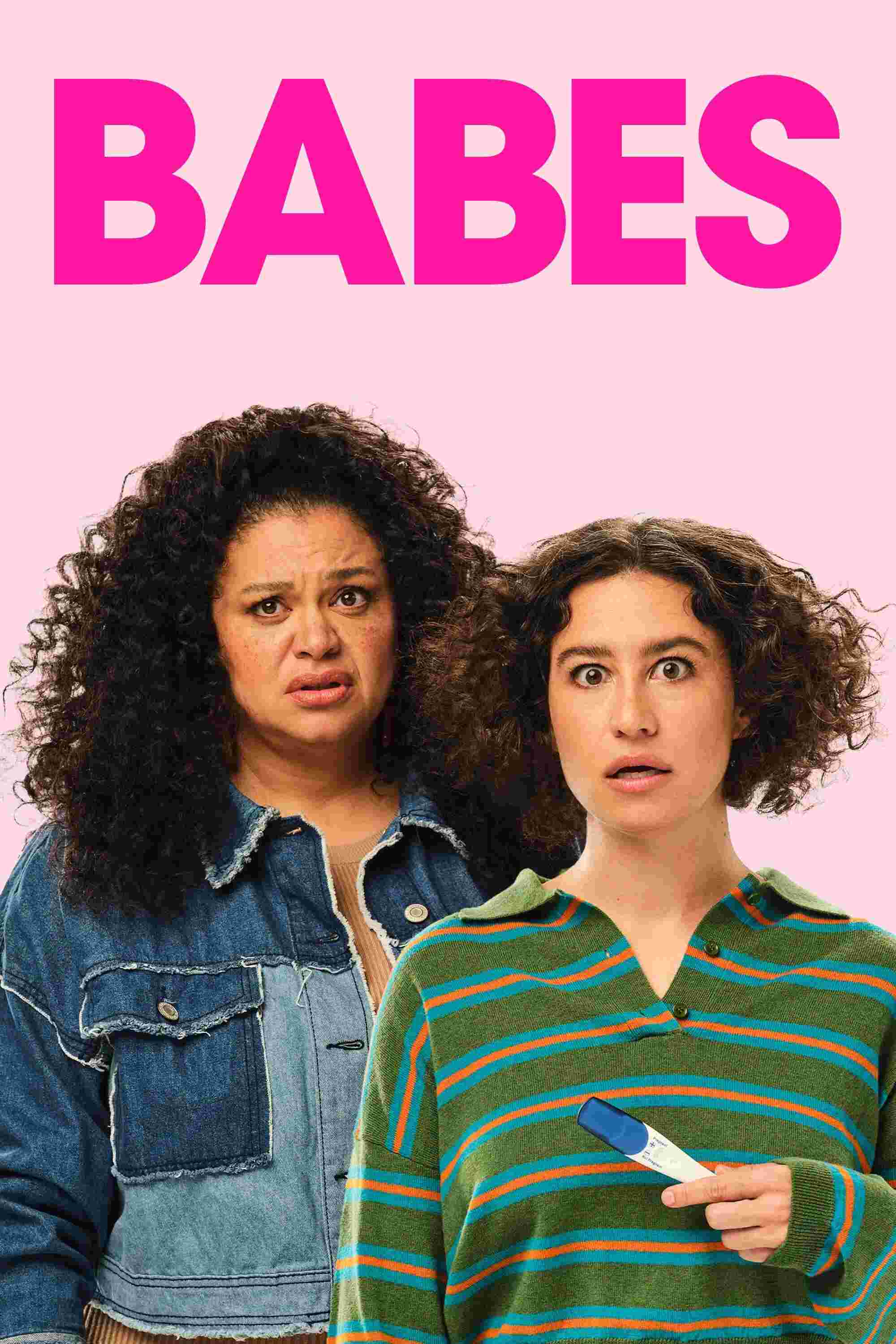 Poster chính thức của phim Phim Hài "Cục cưng" (Babes - 2024), với sự tham gia của diễn viên Ilana Glazer và Michelle Buteau.